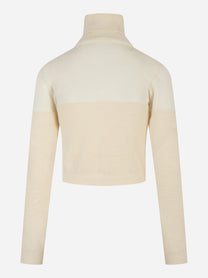 Dolcevita in maglia con logo gioiello Bianco