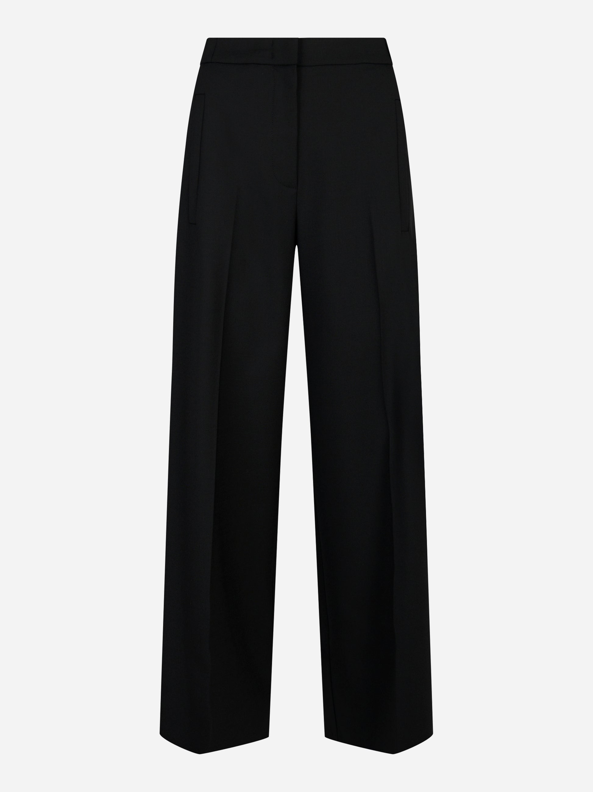 Pantalone in fresco lana stretch con elastico in vita Nero