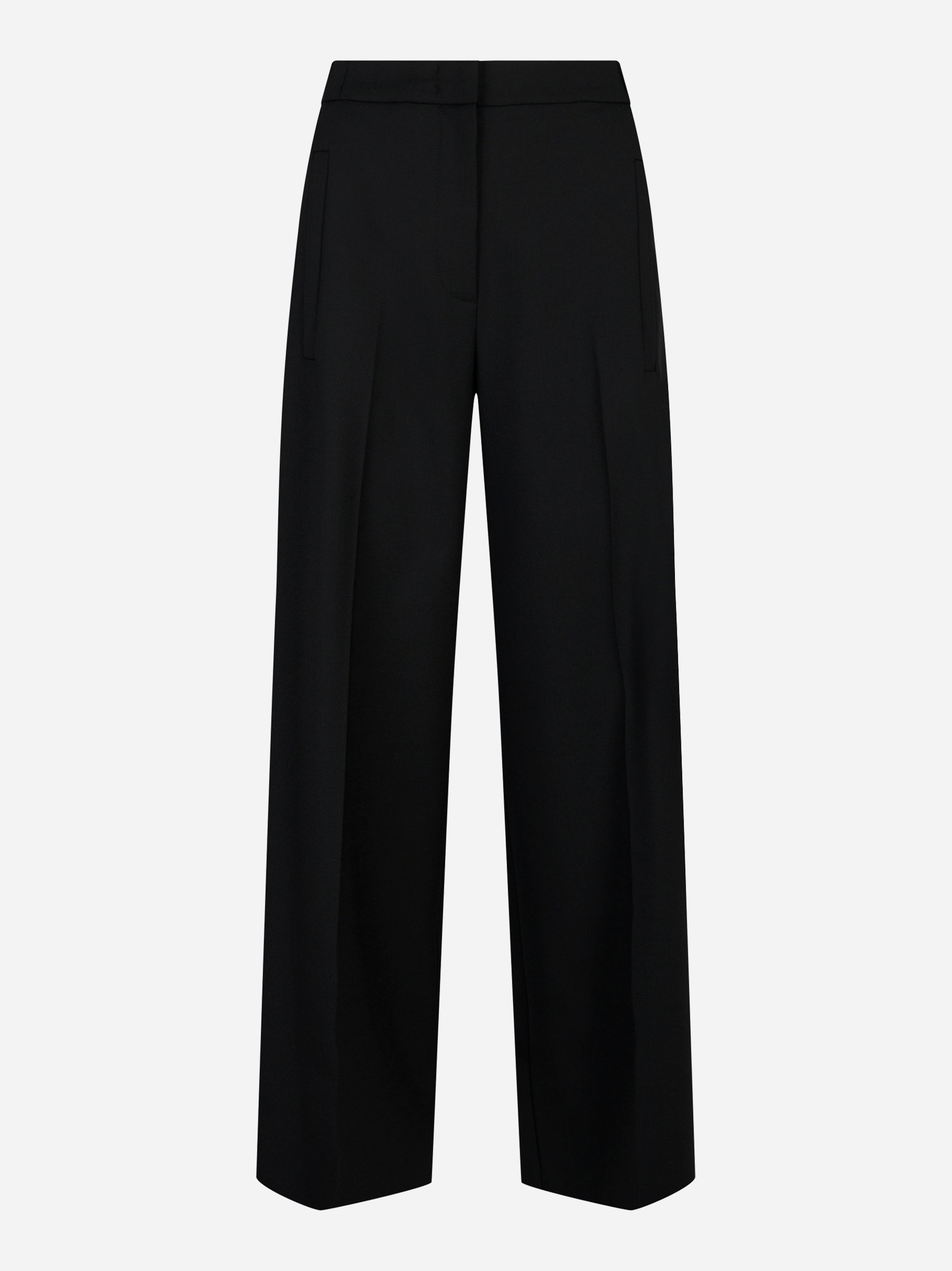 Pantalone in fresco lana stretch con elastico in vita Nero