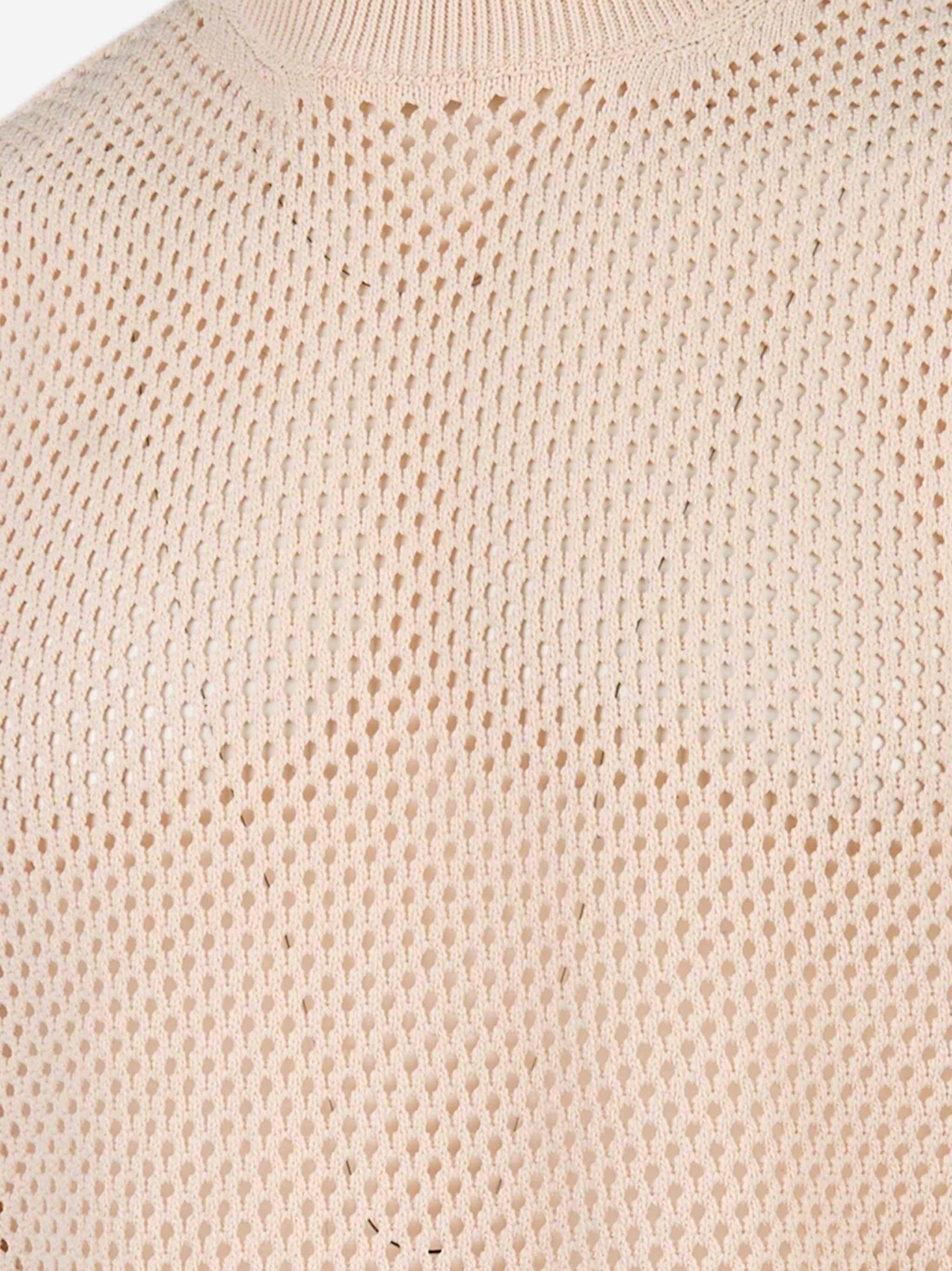 Gilet traforato in viscosa Beige