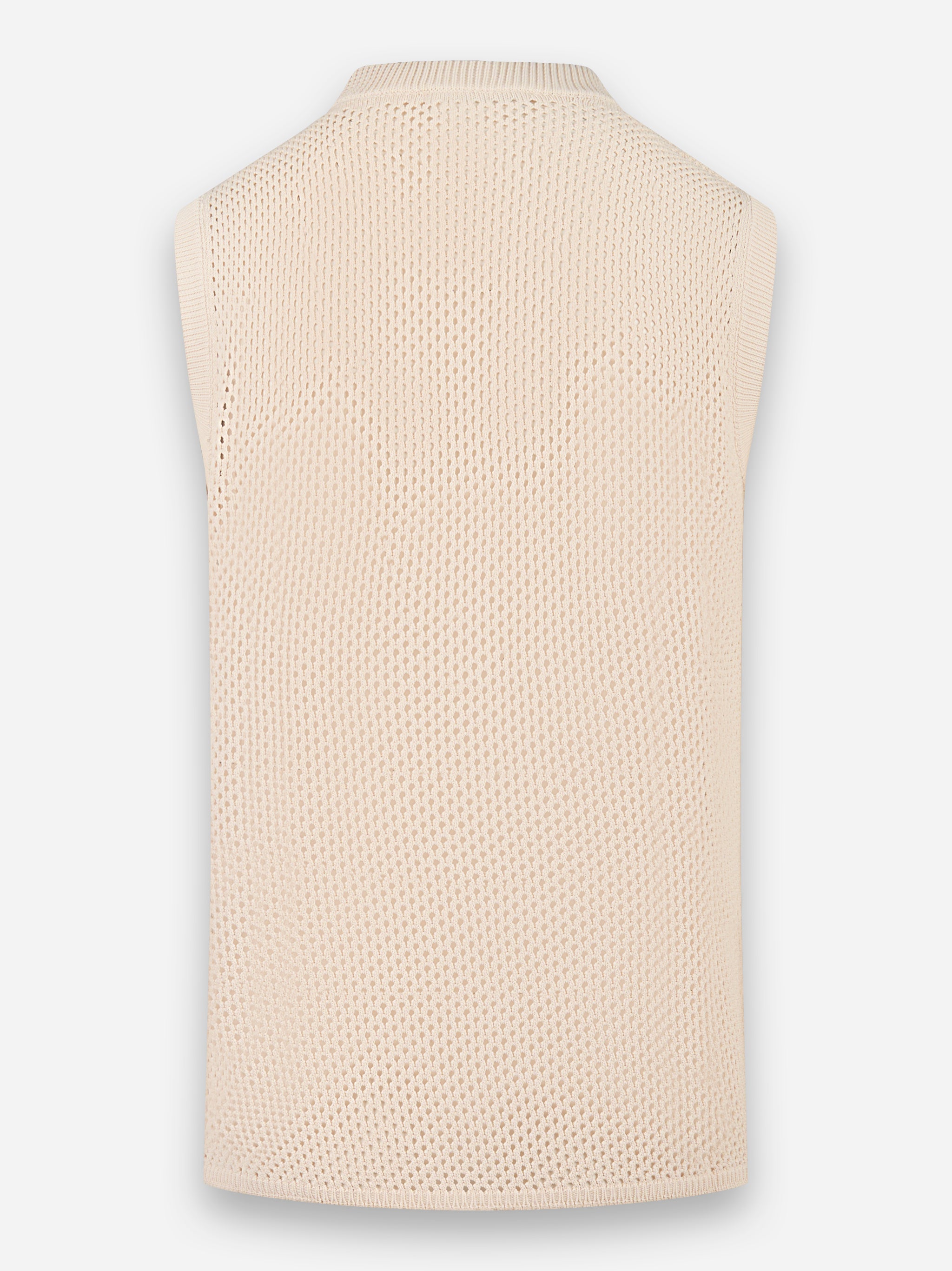 Gilet traforato in viscosa Beige