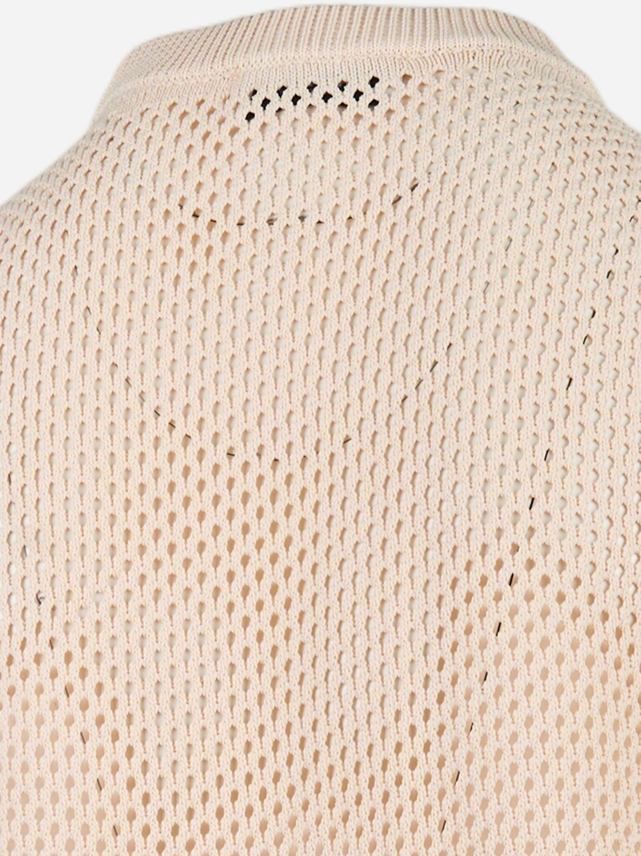 Gilet traforato in viscosa Beige