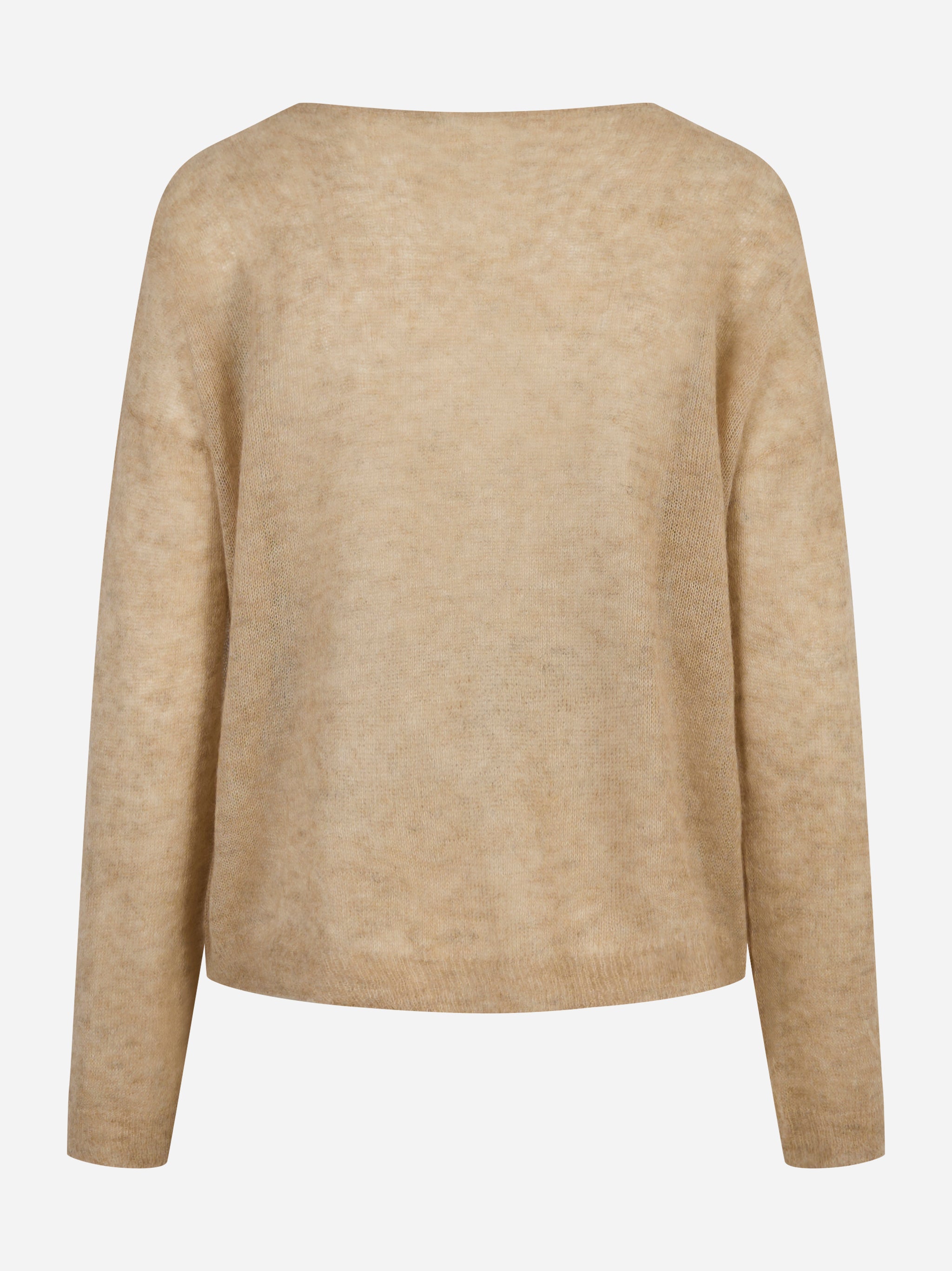 Maglia girocollo over in alpaca Beige