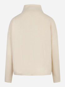Maglia collo alto in lana e cashmere Bianco
