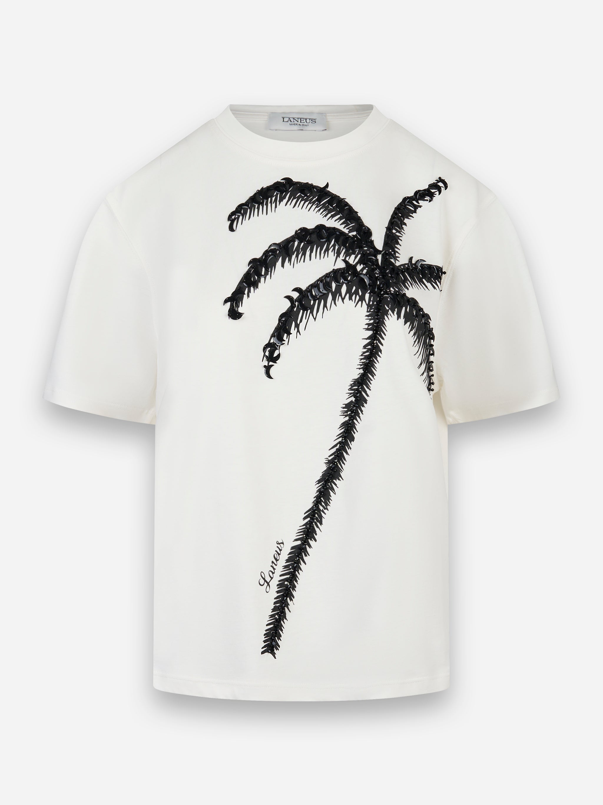 T-shirt in cotone con applicazione Bianco