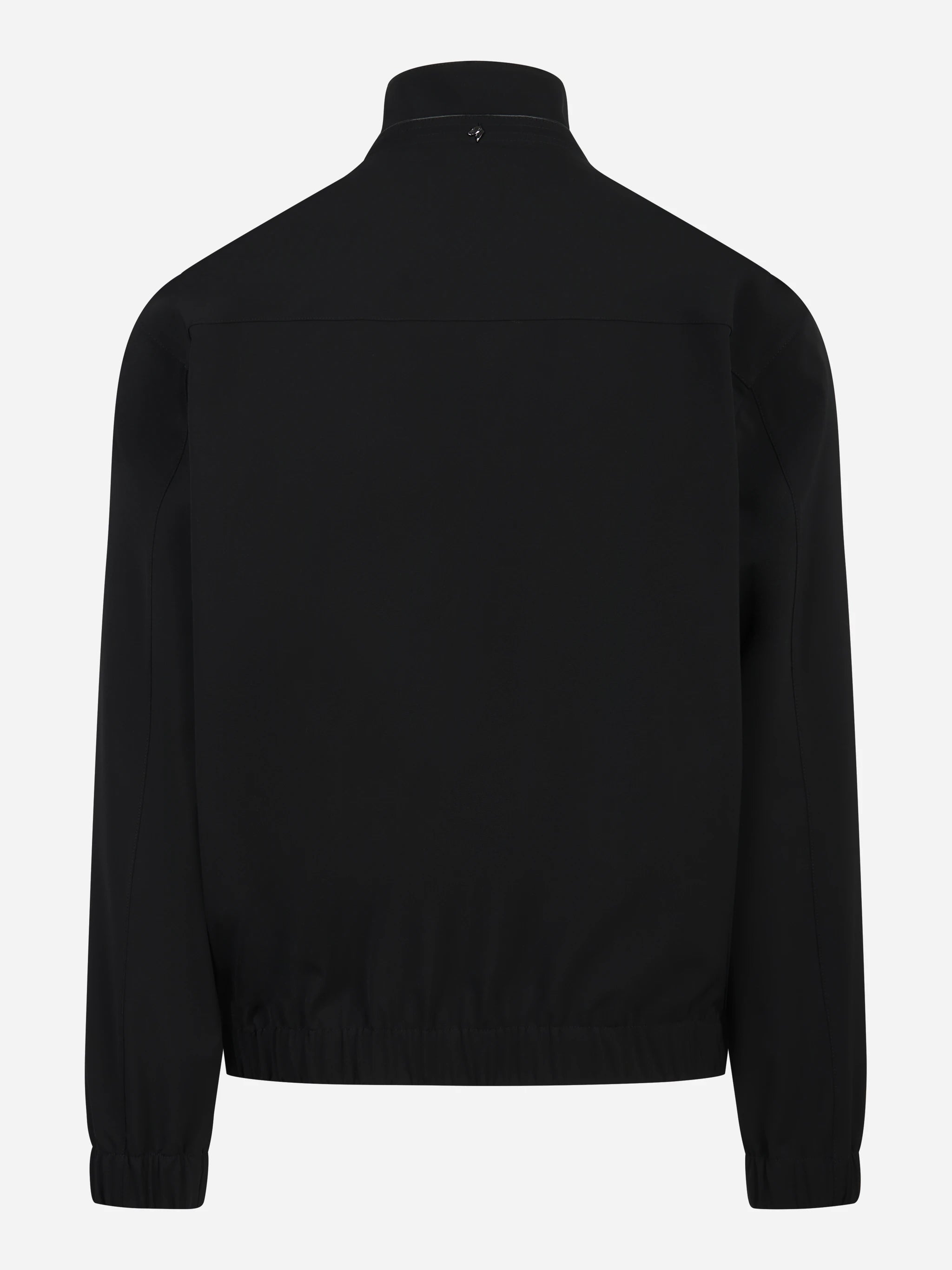 Bomber in nylon stretch nero