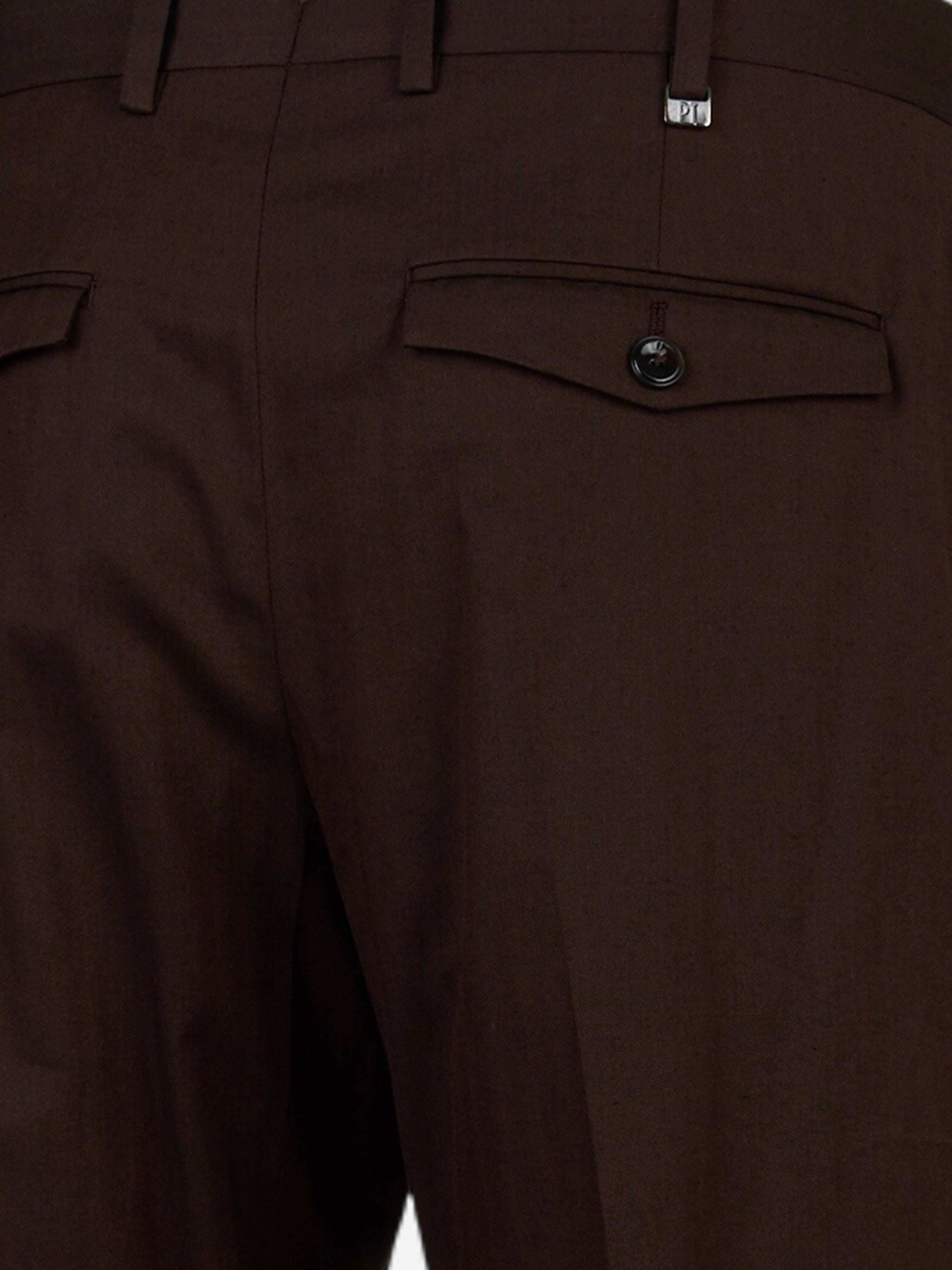 Pantalone Rebel con una pince in cotone e seta Marrone