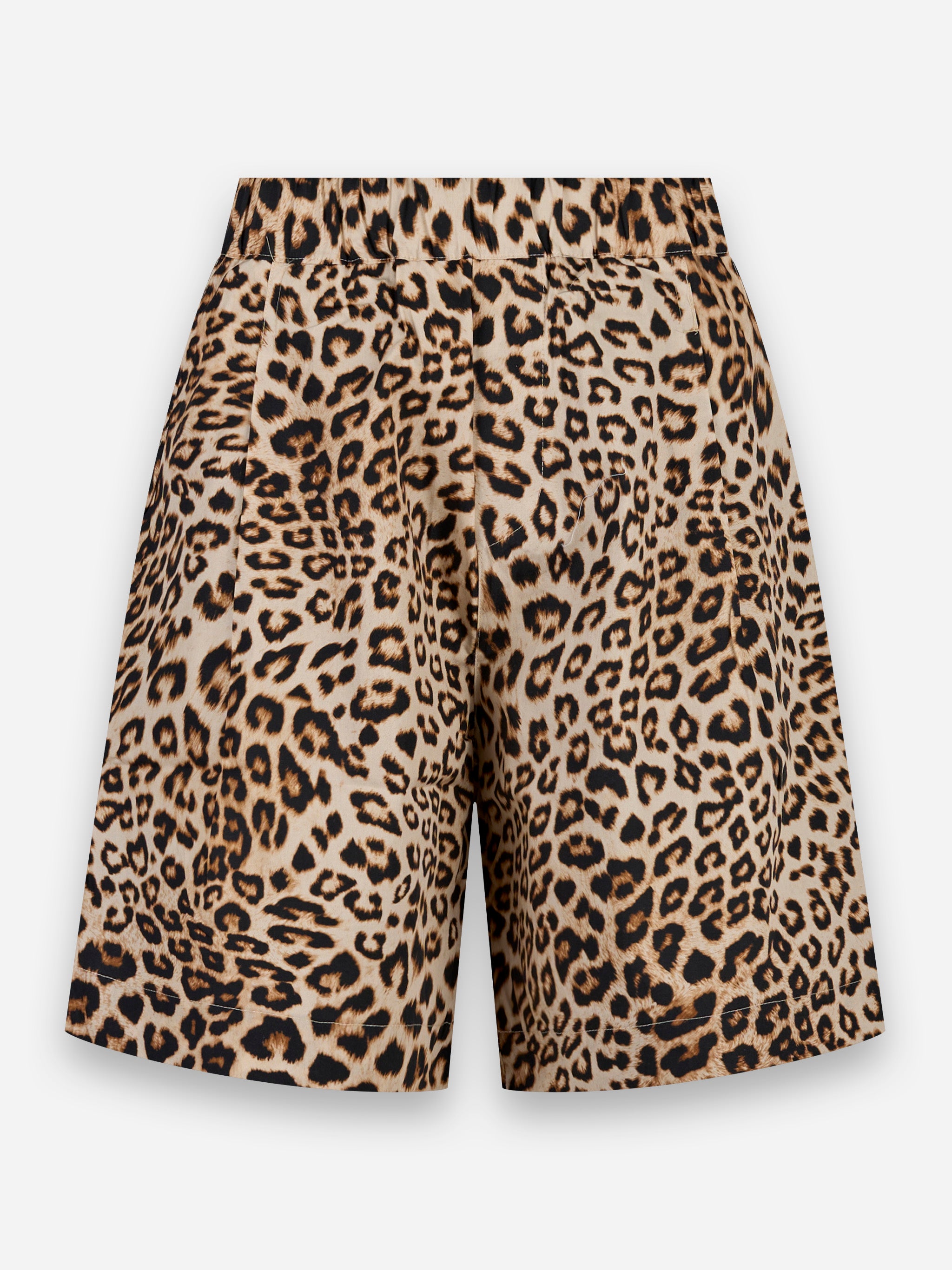 Shorts in cotone con motivo animalier Beige