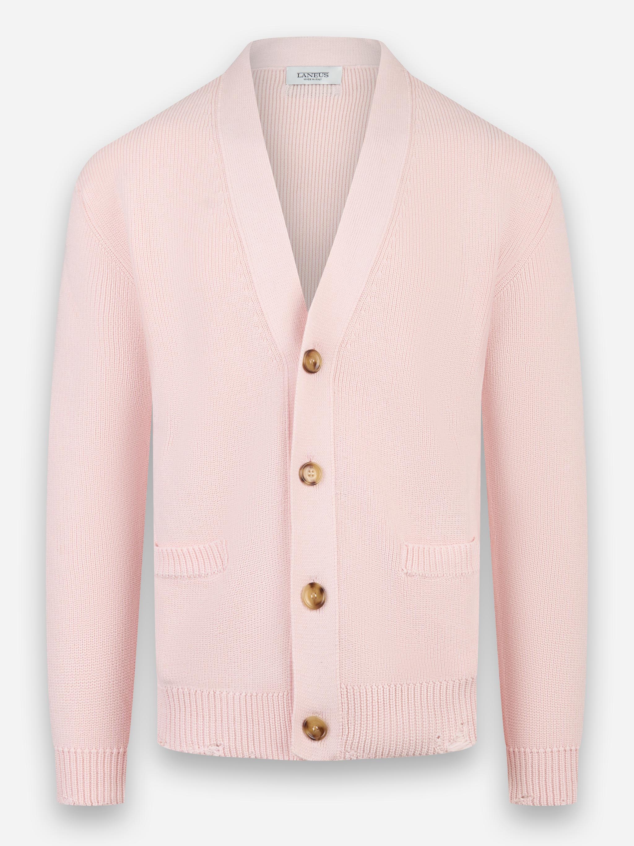 Cardigan manica lunga in cotone Rosa