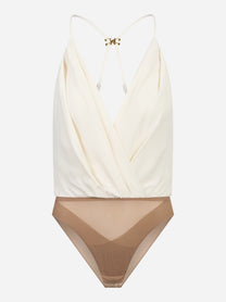 Body in georgette di viscosa bianco