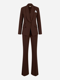 Tailleur in crepe Marrone
