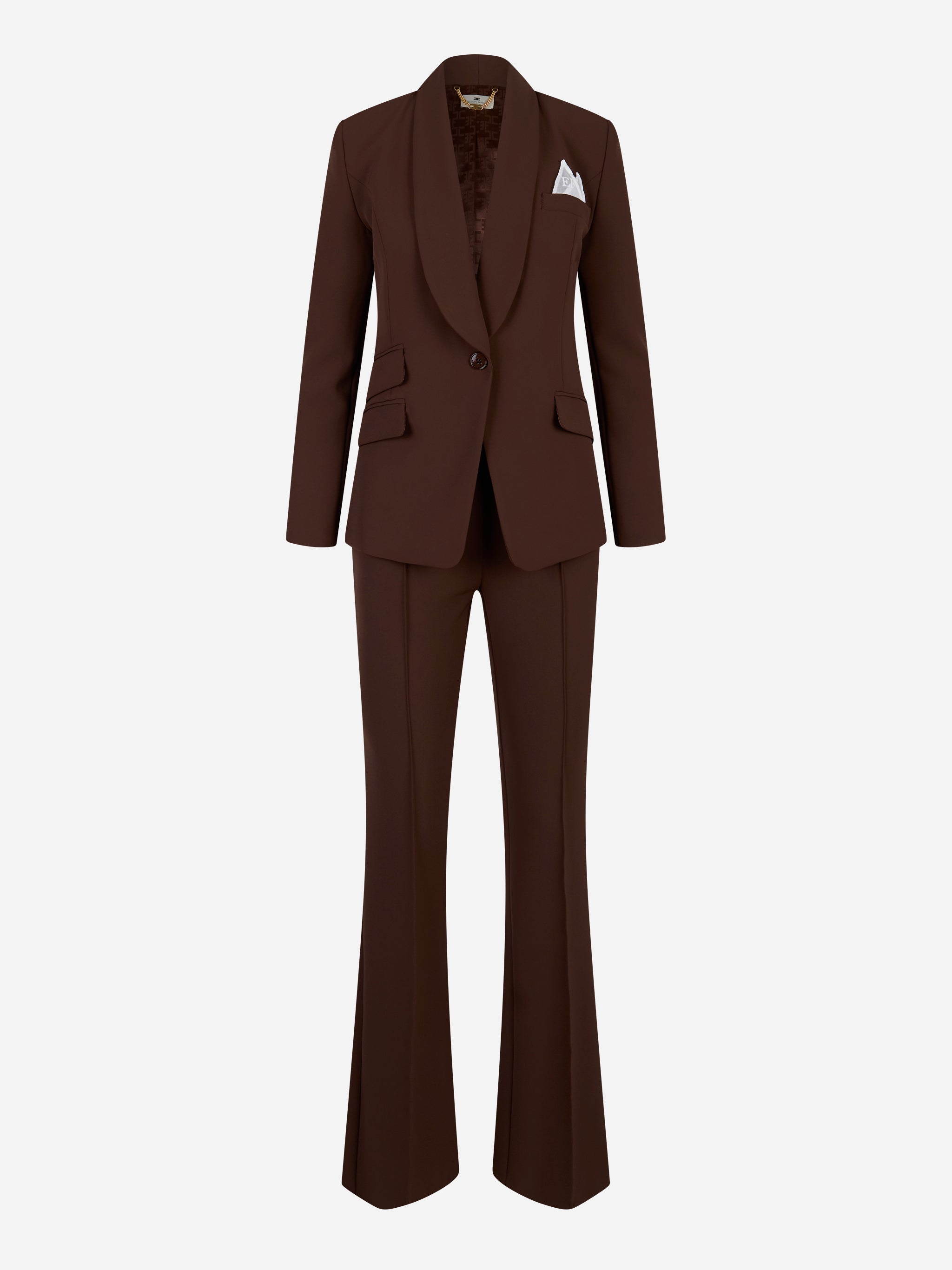 Tailleur in crepe Marrone