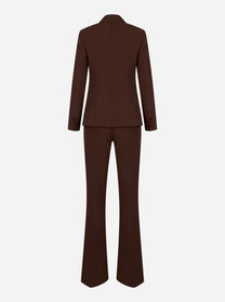 Tailleur in crepe Marrone