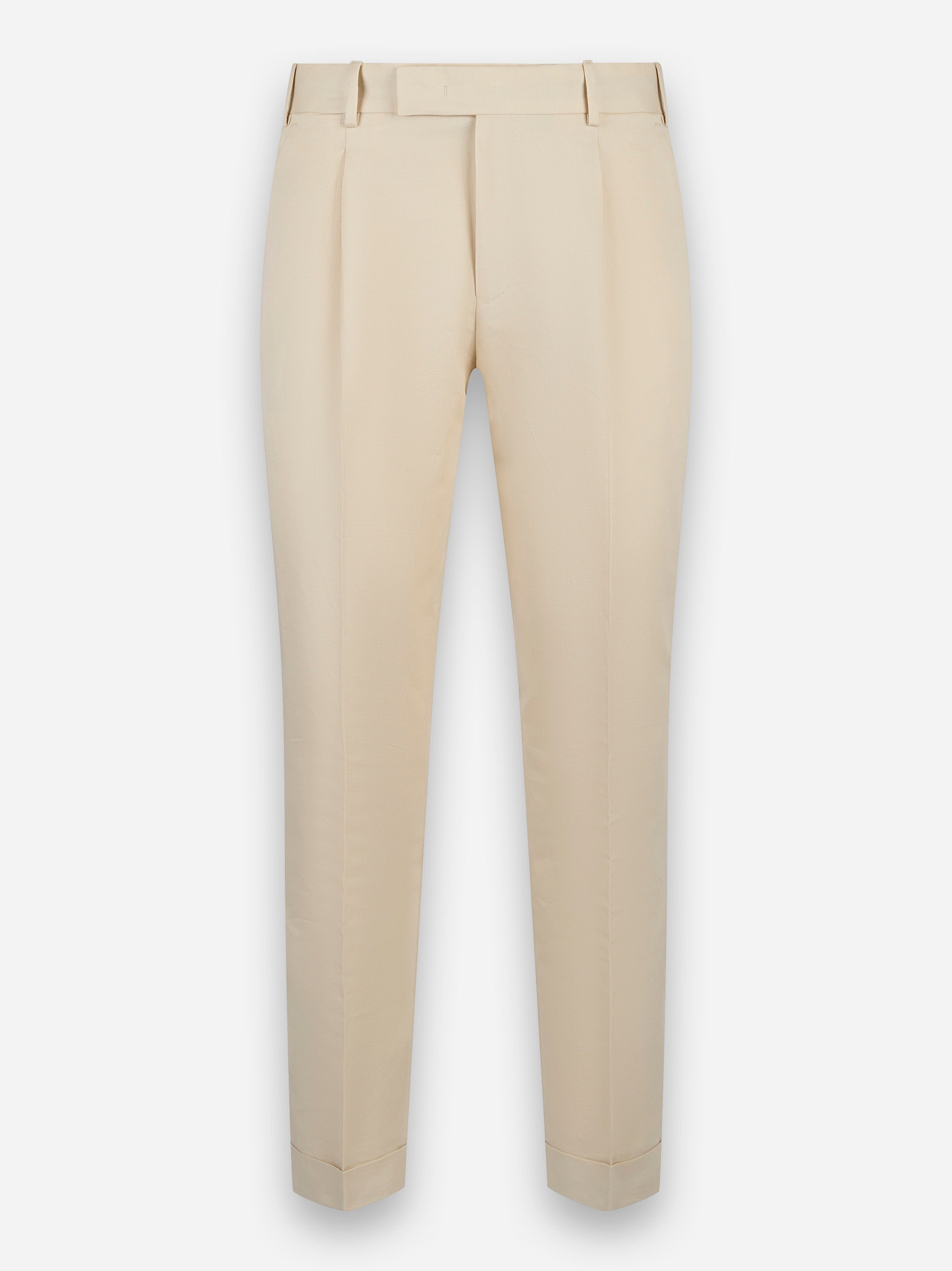 Pantalone Rebel con una pince in lino e cotone Beige