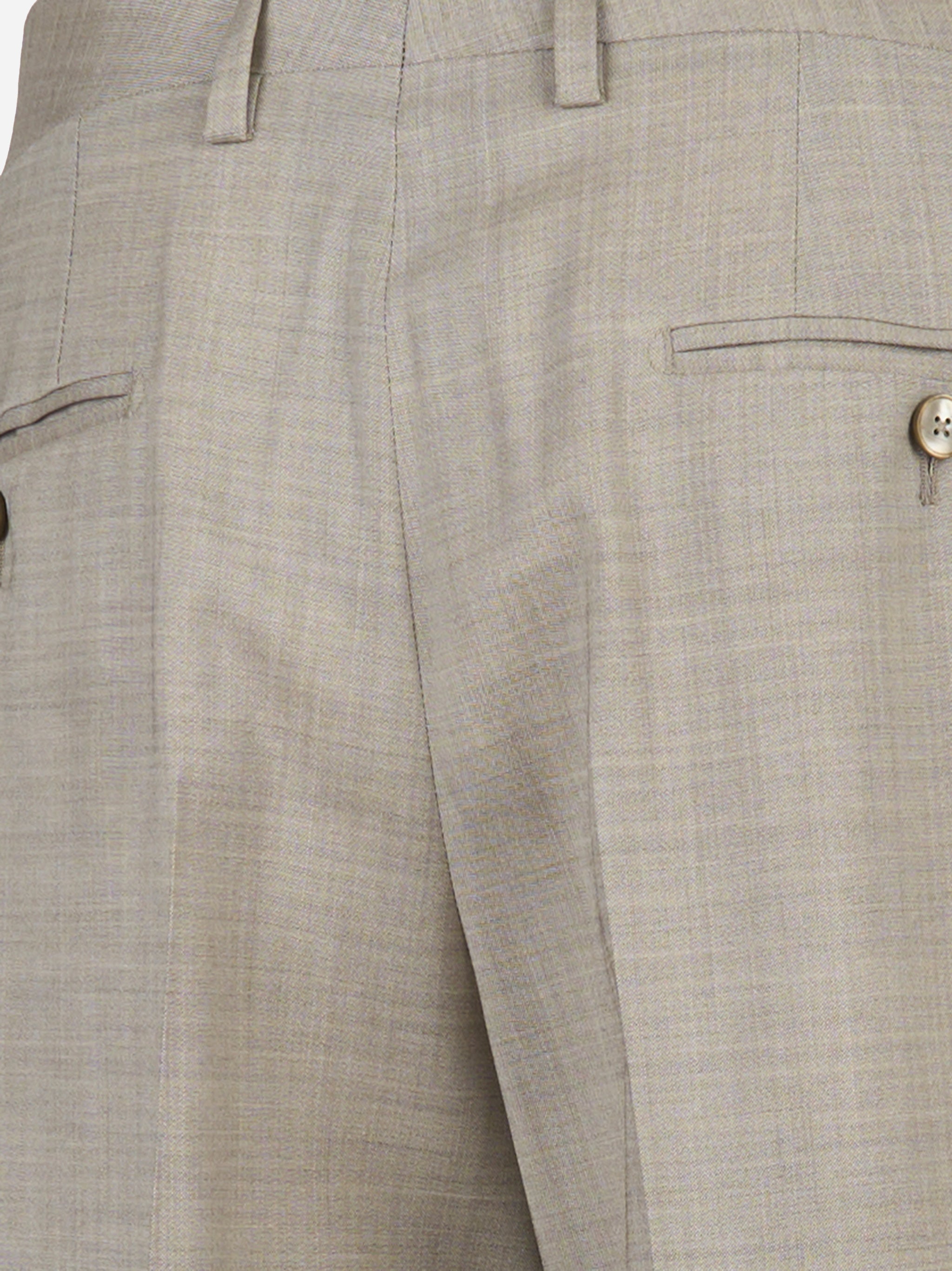 Pantalone dritto in fresco lana stretch Beige