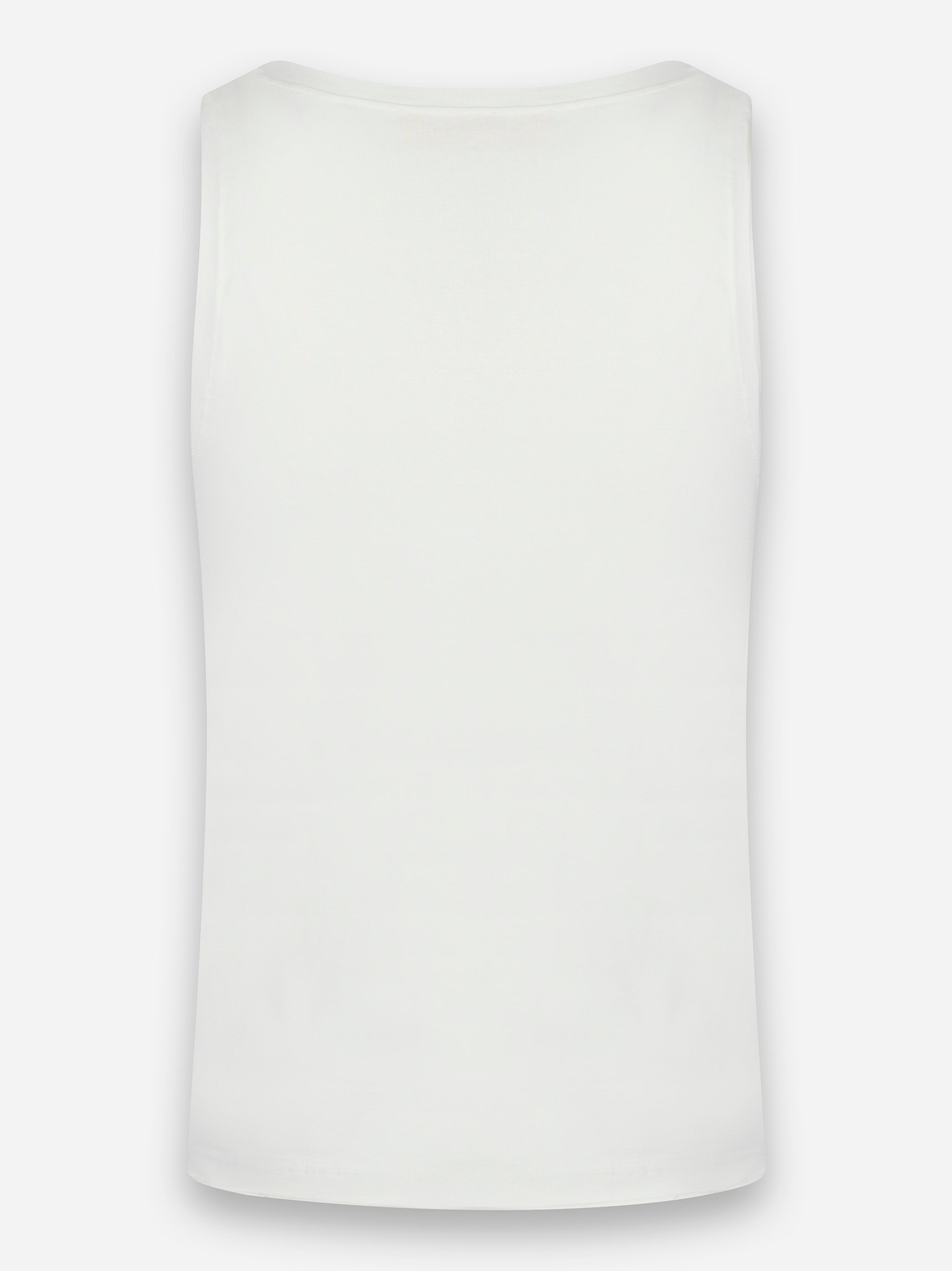 Tank top in cotone con stampa logo Bianco