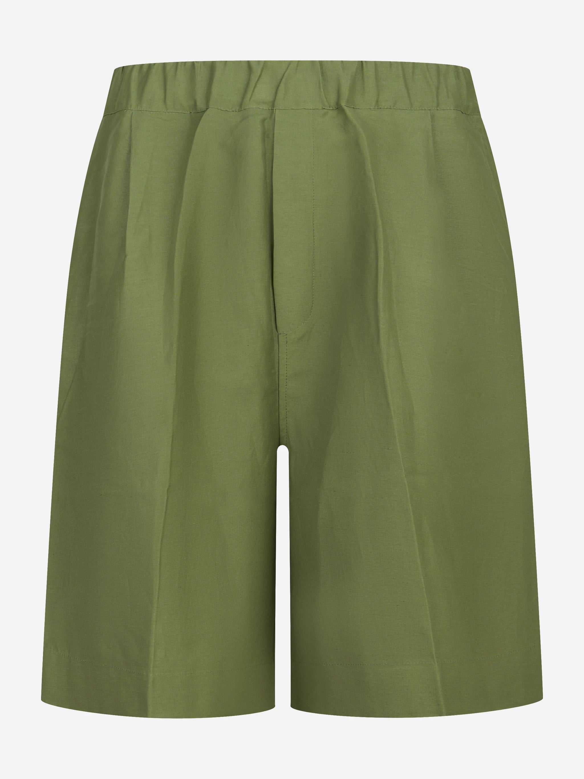 Shorts loose fit in viscosa e lino verde