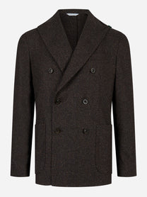 Blazer doppiopetto in donegal Marrone