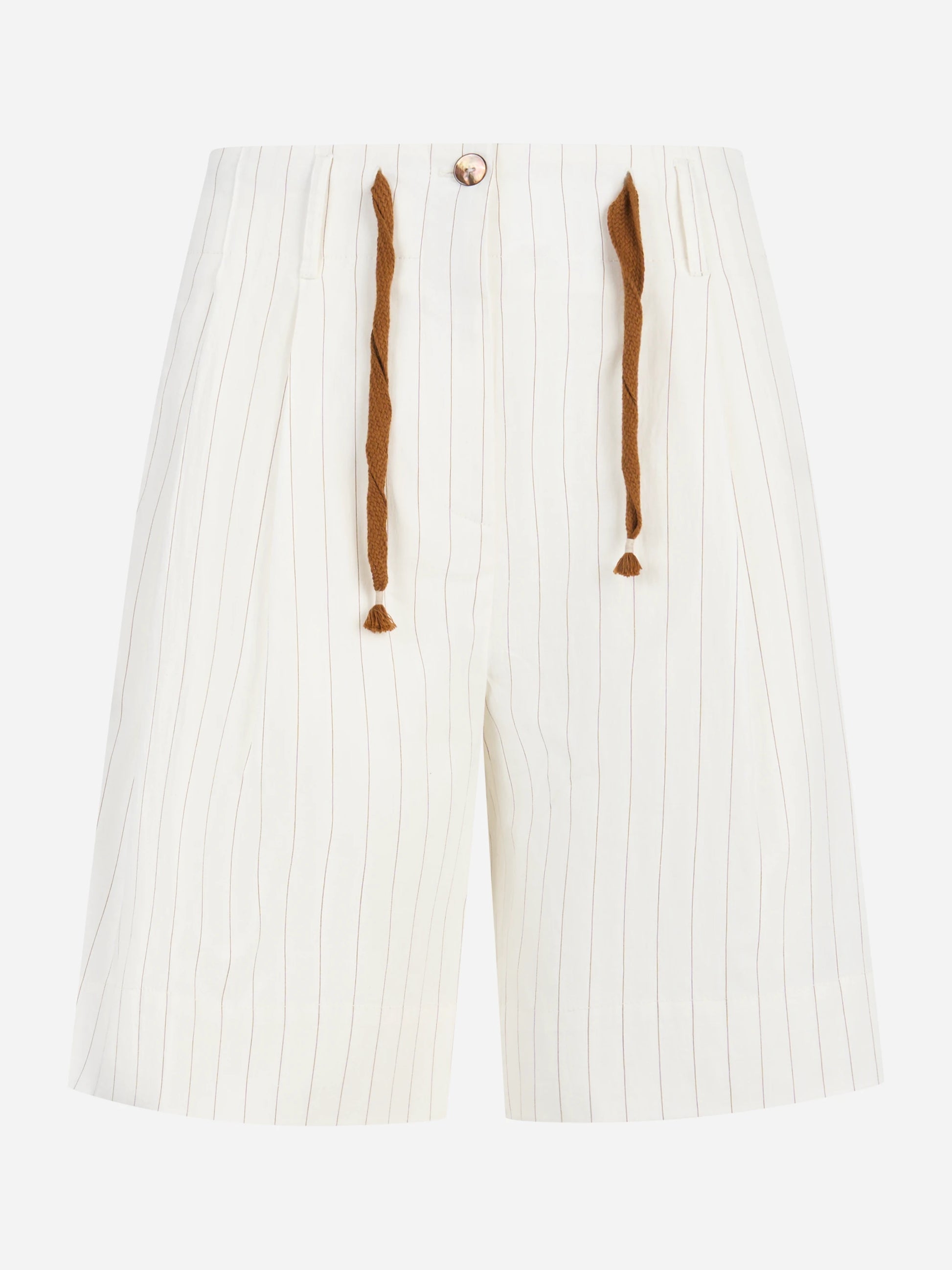 Shorts in cotone con motivo gessato