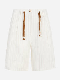 Shorts in cotone con motivo gessato