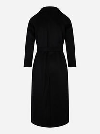 Cappotto Paola in double di lana con cintura Nero