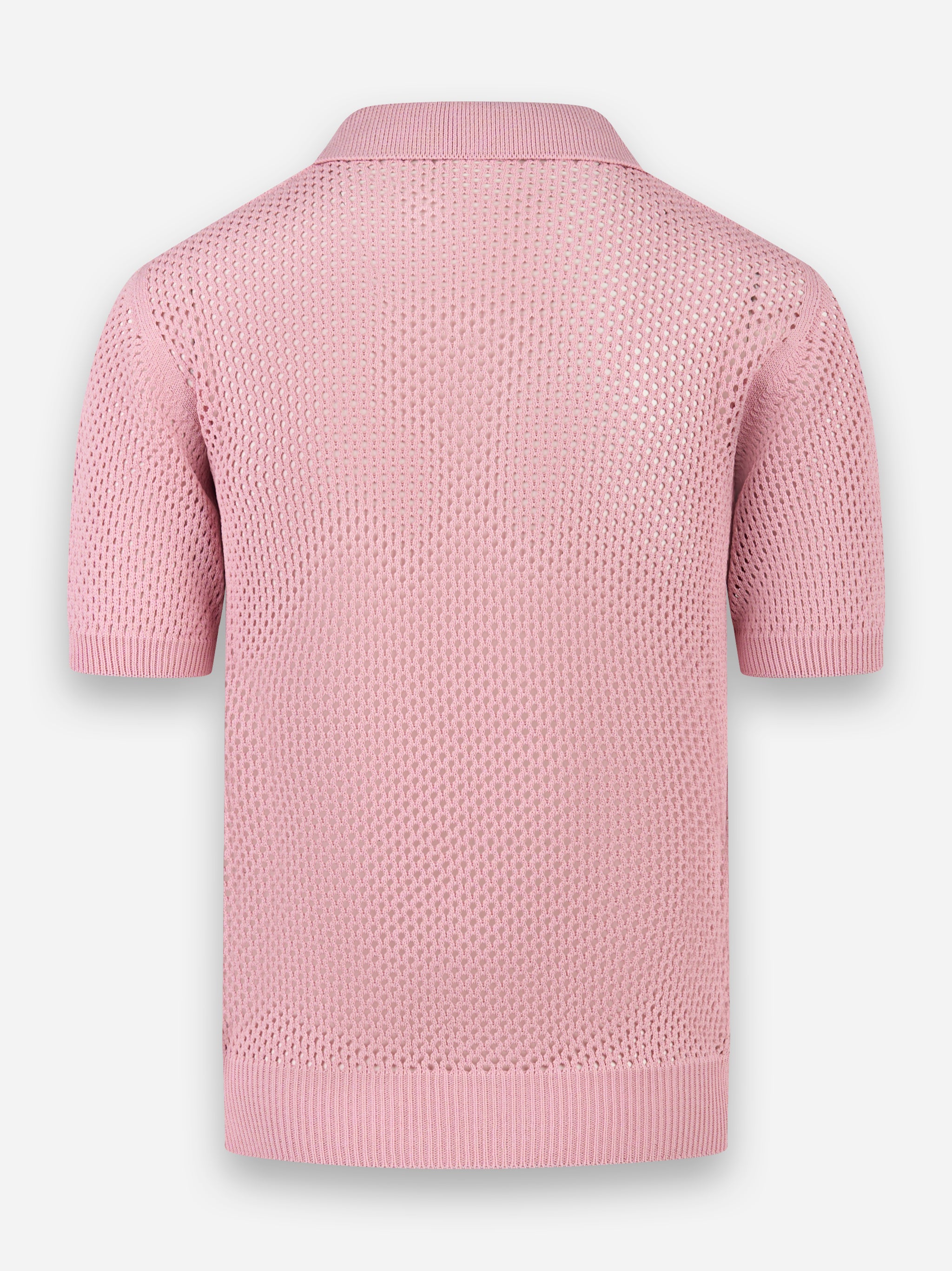 Polo traforata in viscosa Rosa