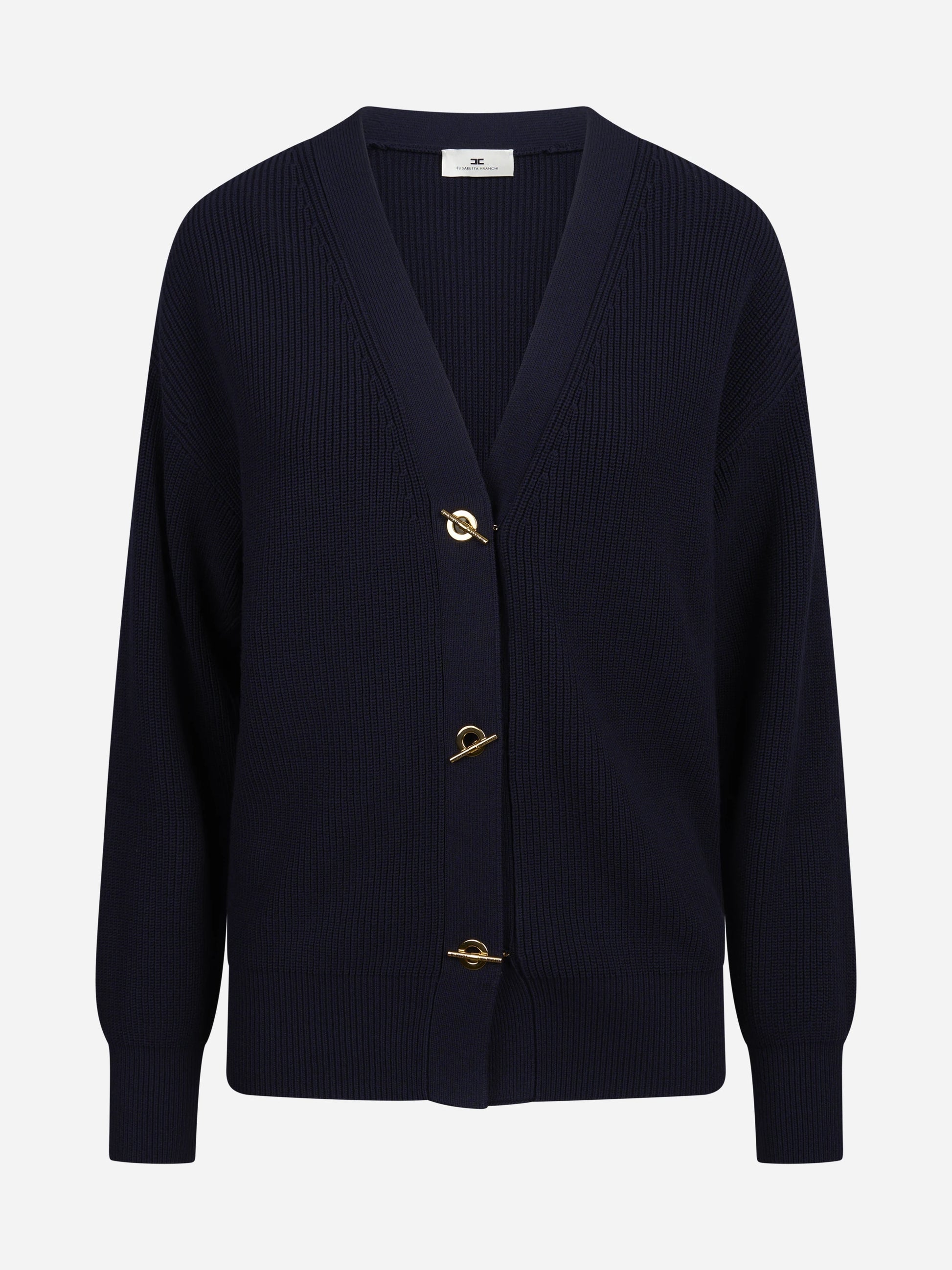 Cardigan con bottoni gioiello blu