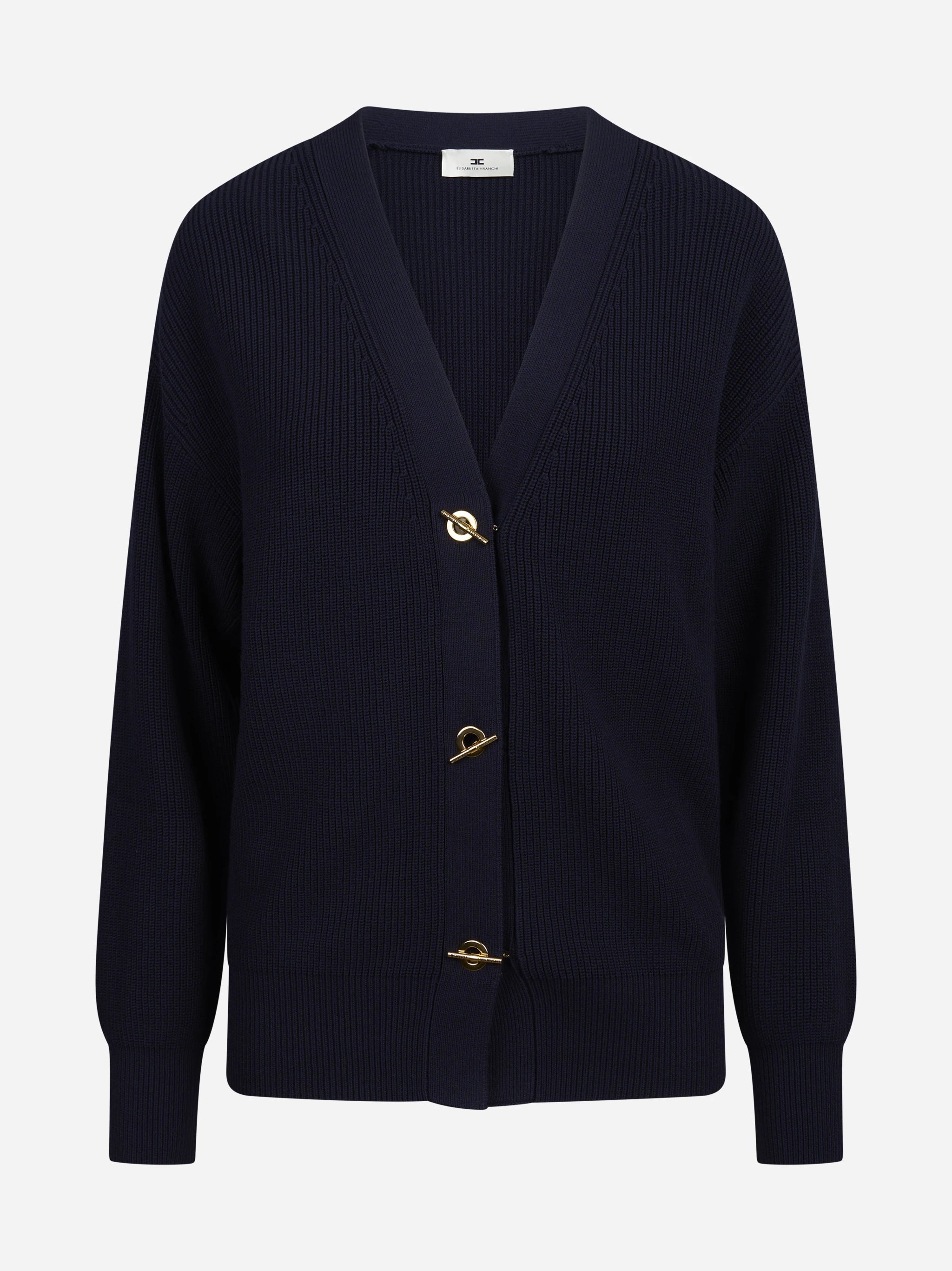Cardigan con bottoni gioiello blu