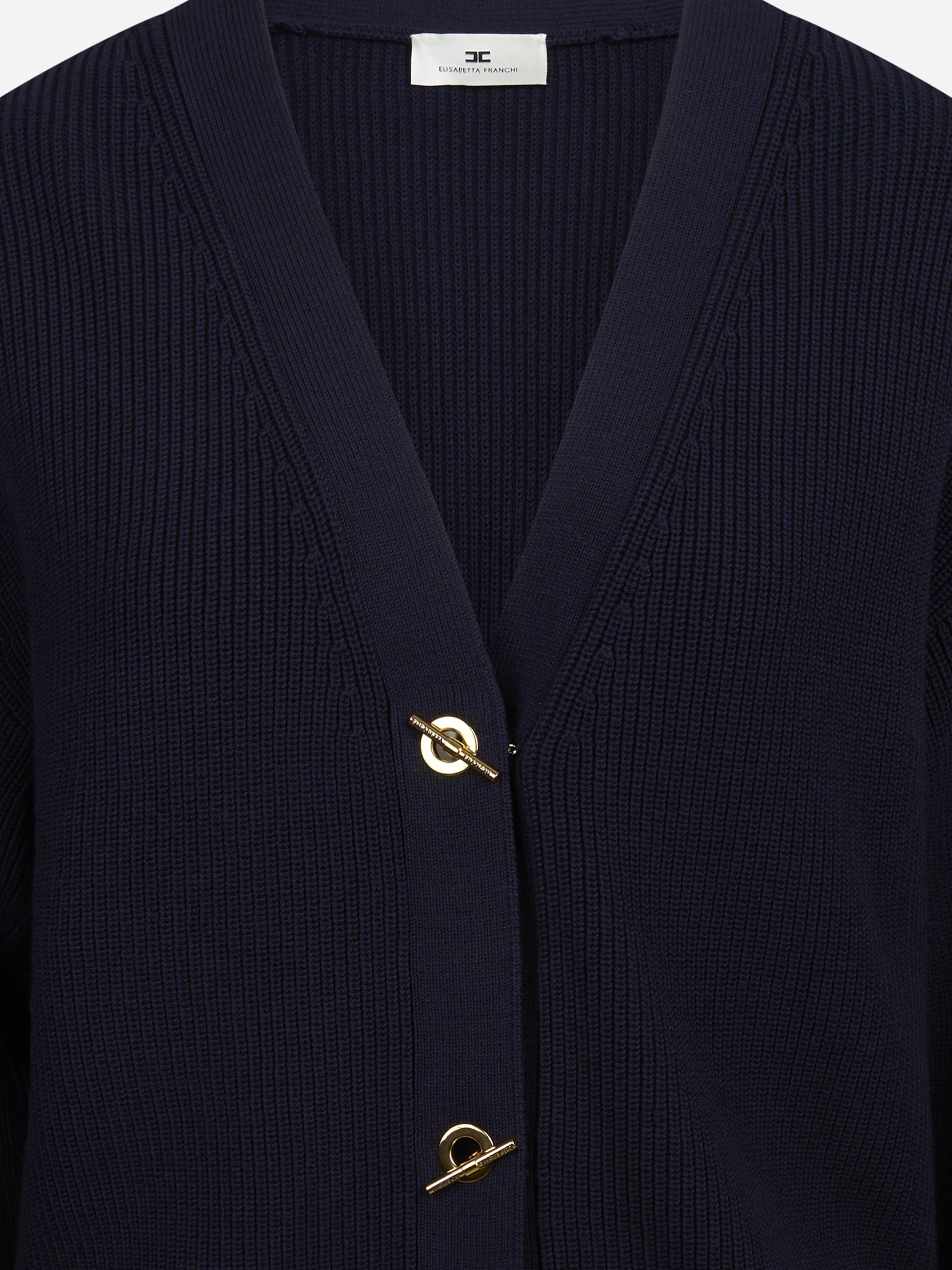 Cardigan con bottoni gioiello blu