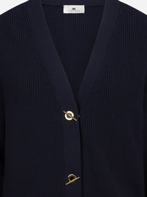 Cardigan con bottoni gioiello blu