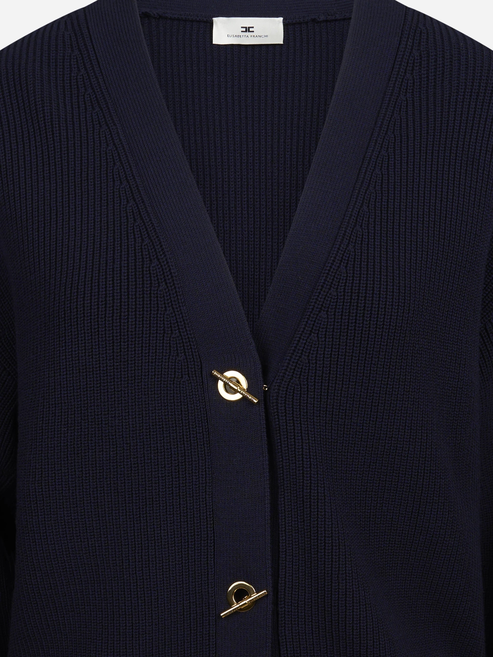 Cardigan con bottoni gioiello blu