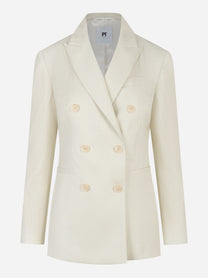 Blazer doppiopetto in lana e lurex Bianco