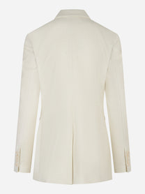 Blazer doppiopetto in lana e lurex Bianco
