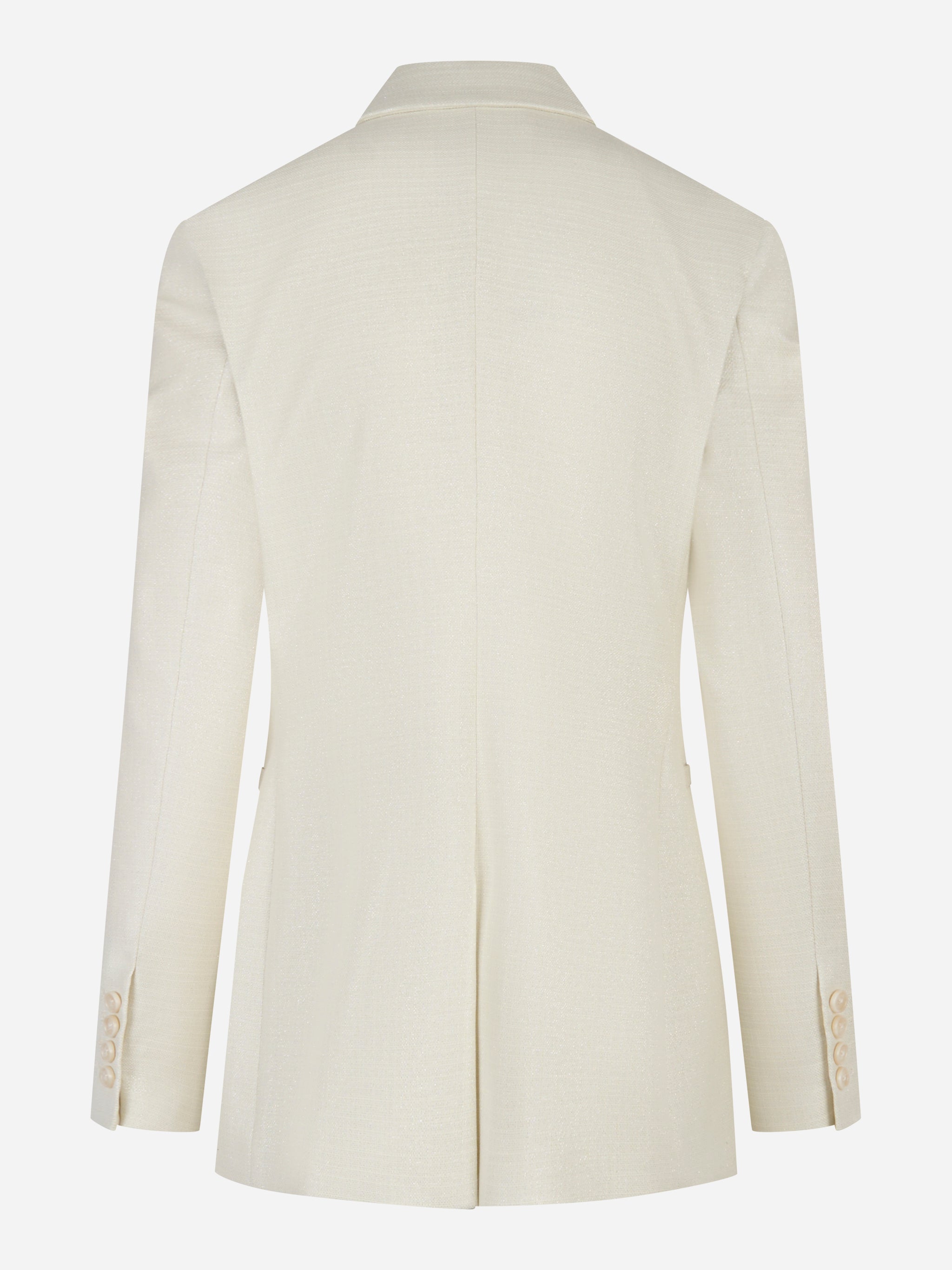 Blazer doppiopetto in lana e lurex Bianco