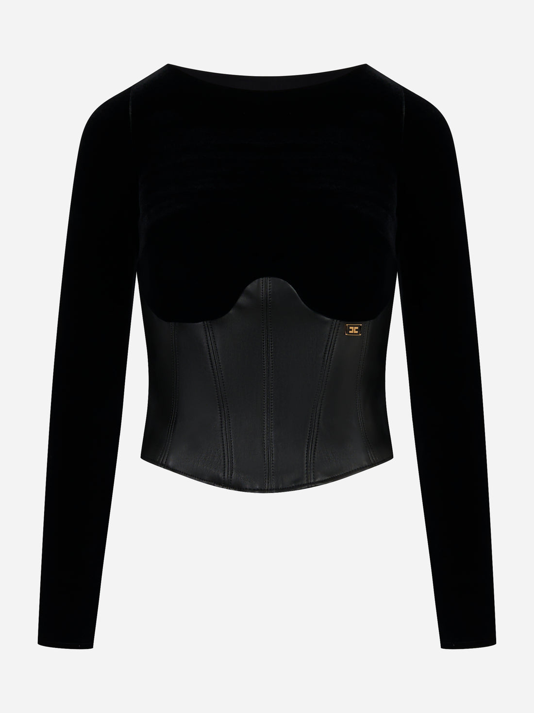 Top bustier in velluto Nero