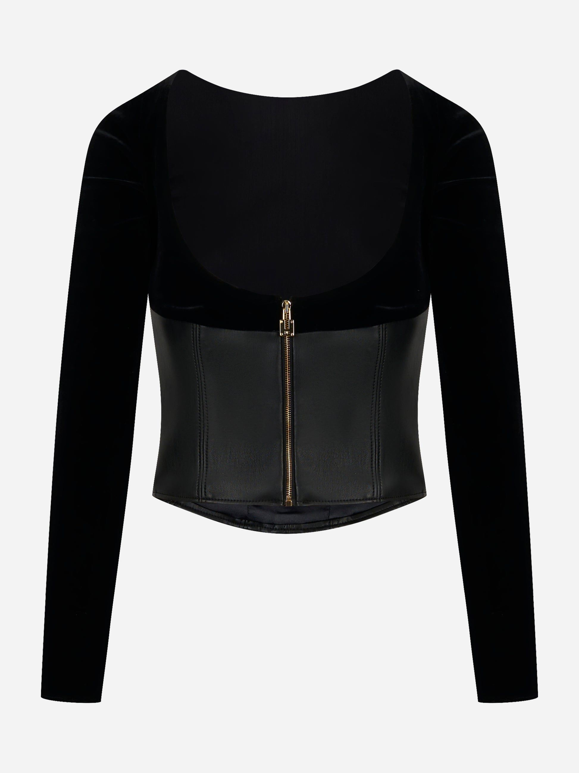 Top bustier in velluto Nero