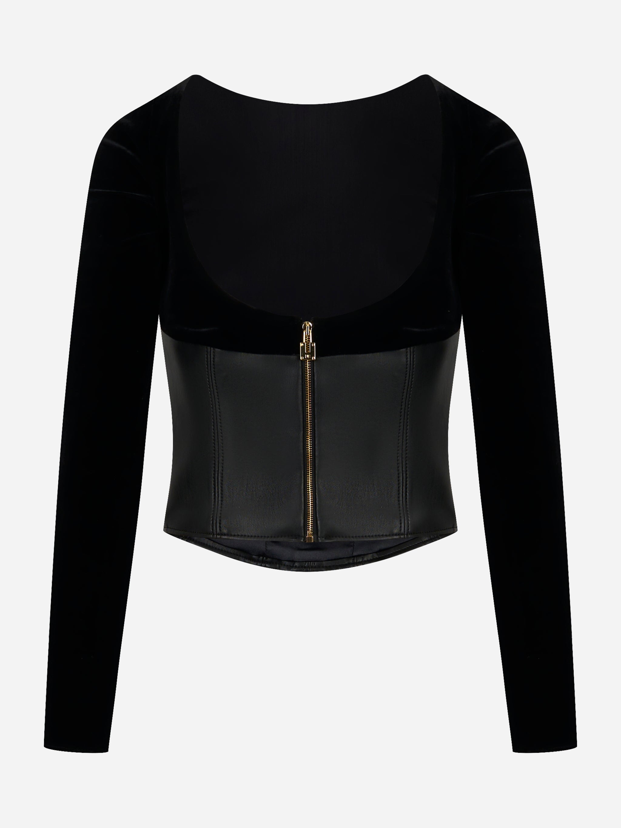 Top bustier in velluto Nero