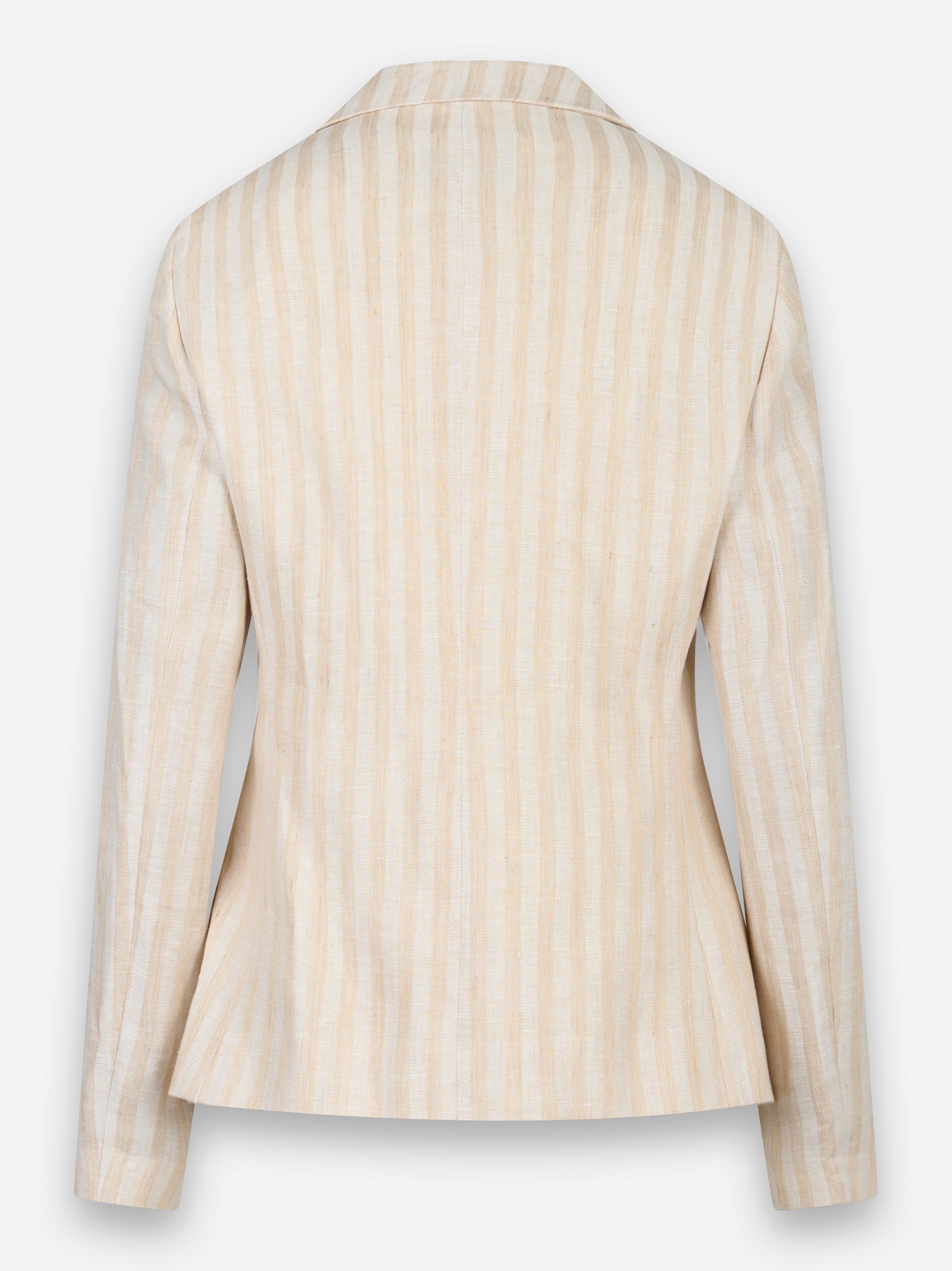Blazer in puro lino con motivo a righe Beige