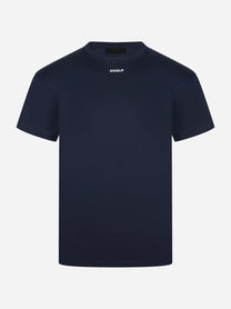T-shirt blu manica corta con logo
