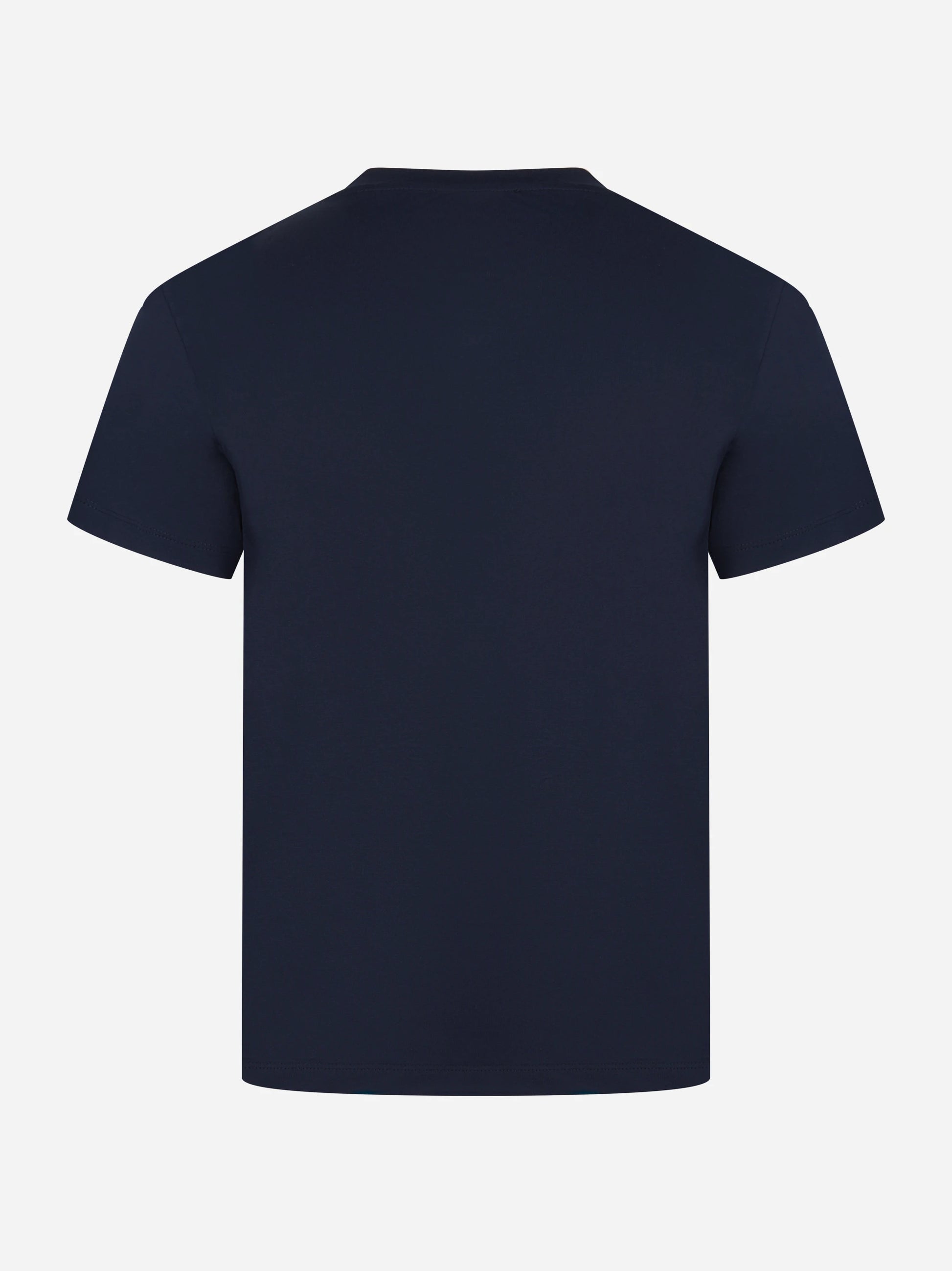 T-shirt blu manica corta con logo