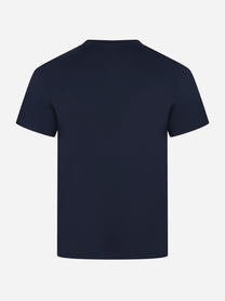 T-shirt blu manica corta con logo