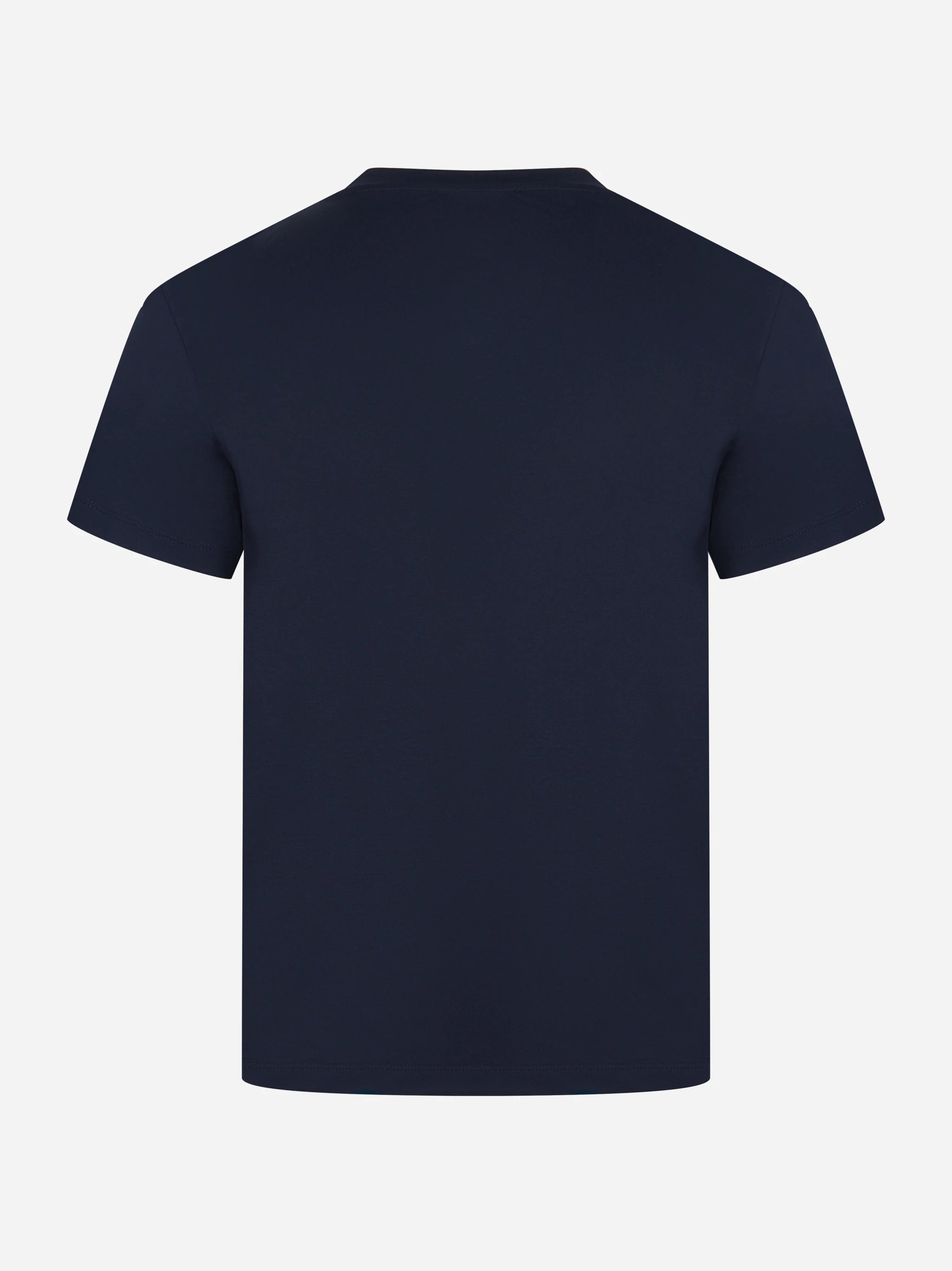 T-shirt blu manica corta con logo