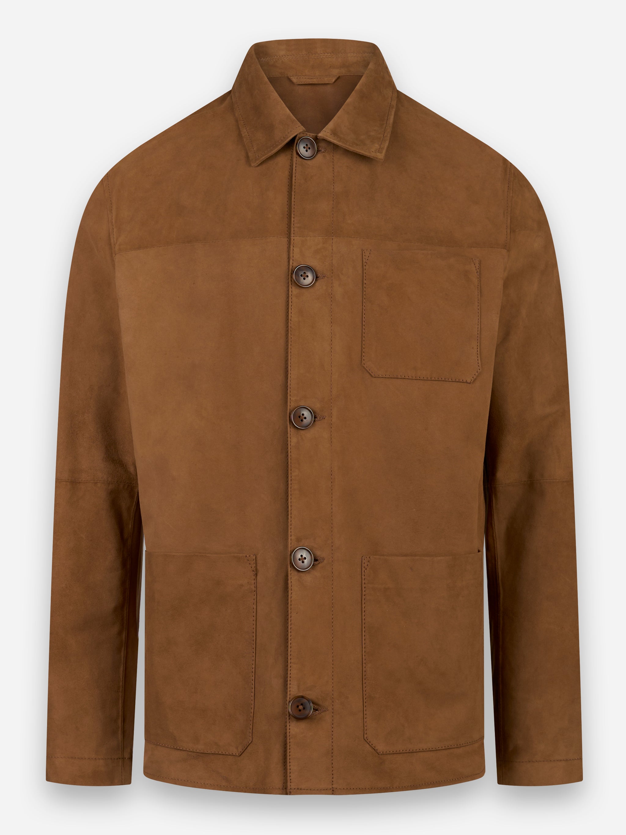 Giacca con bottoni in suede Marrone