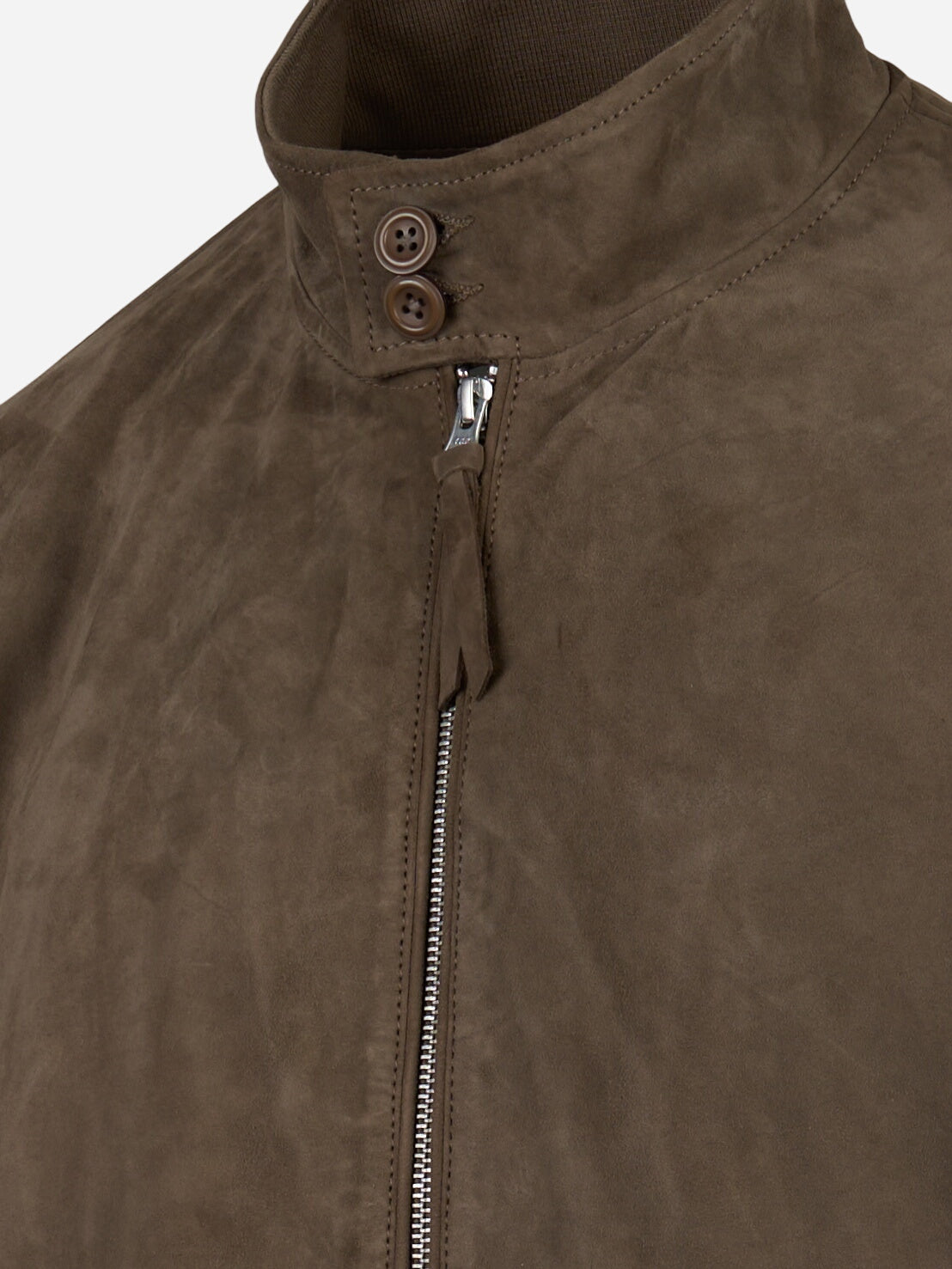 Bomber con zip in suede Grigio