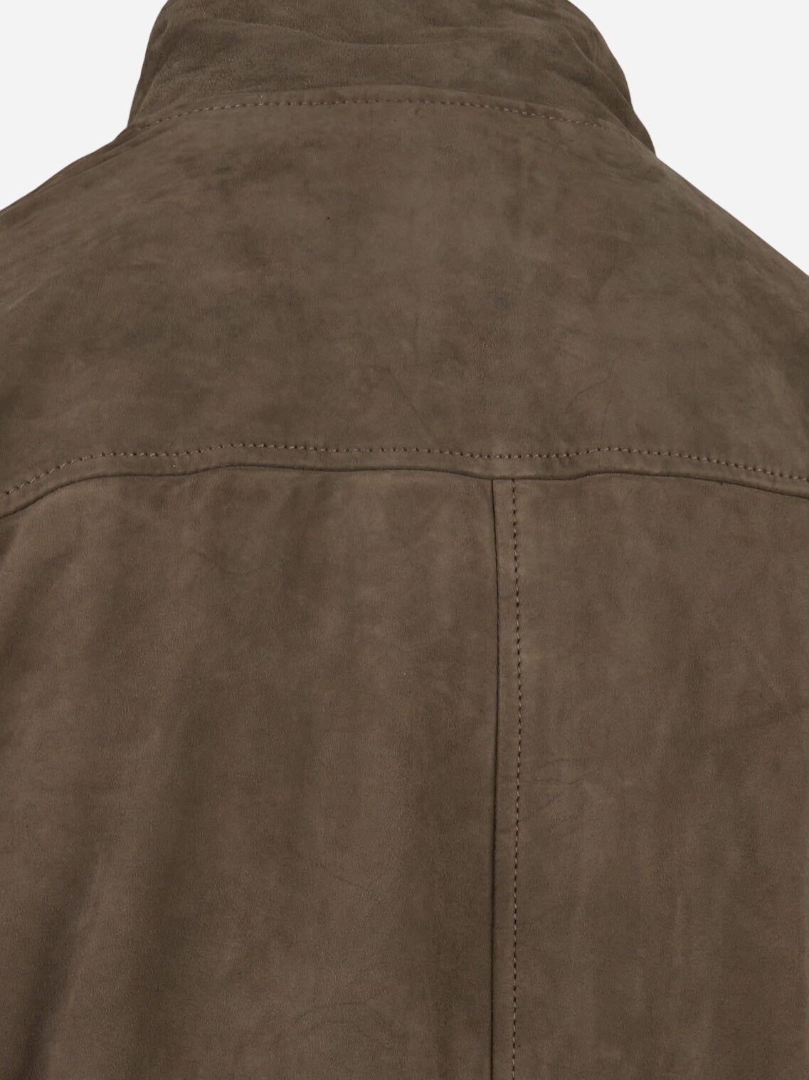 Bomber con zip in suede Grigio