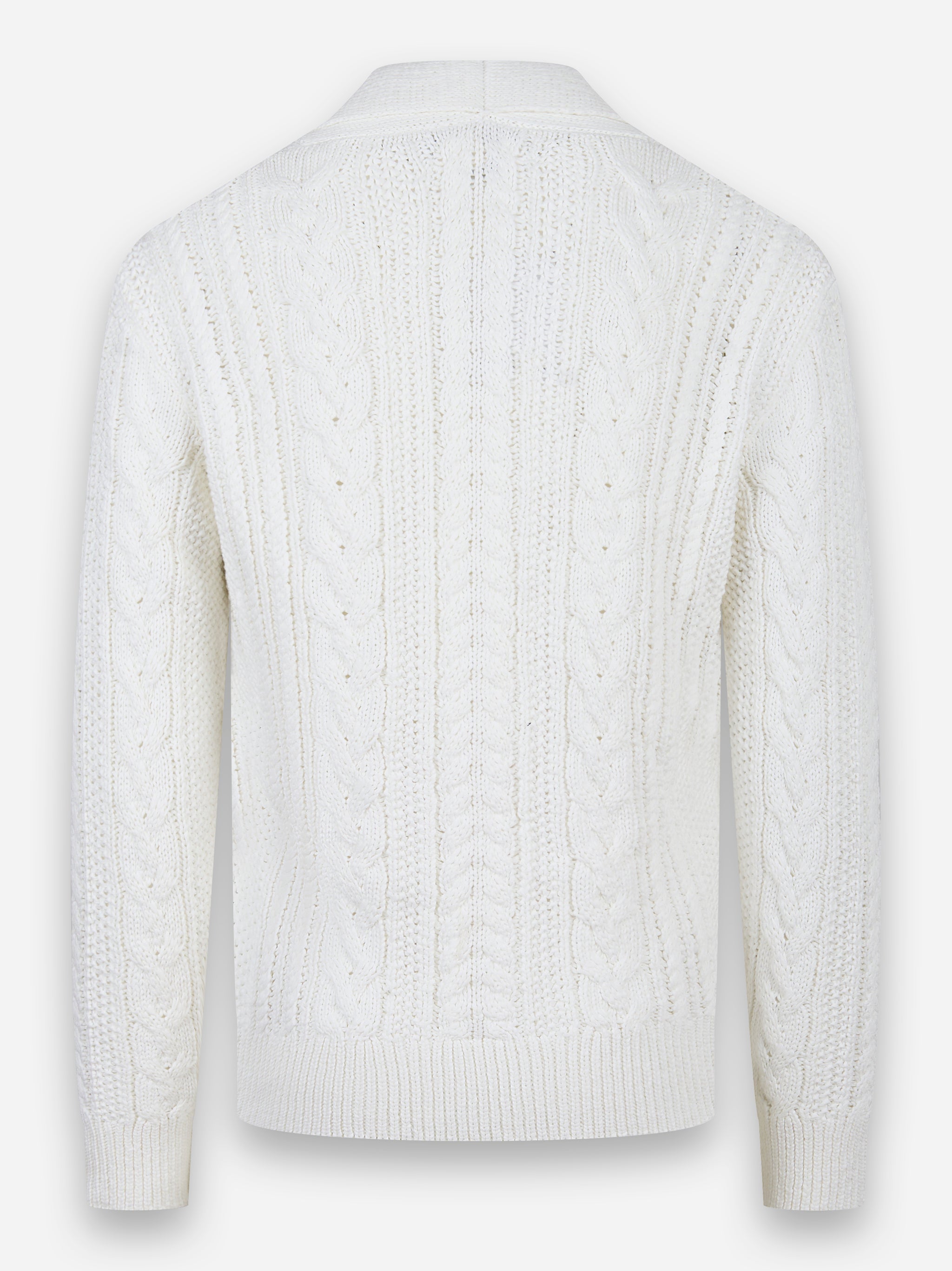 Cardigan in cotone con lavorazione a treccia Bianco