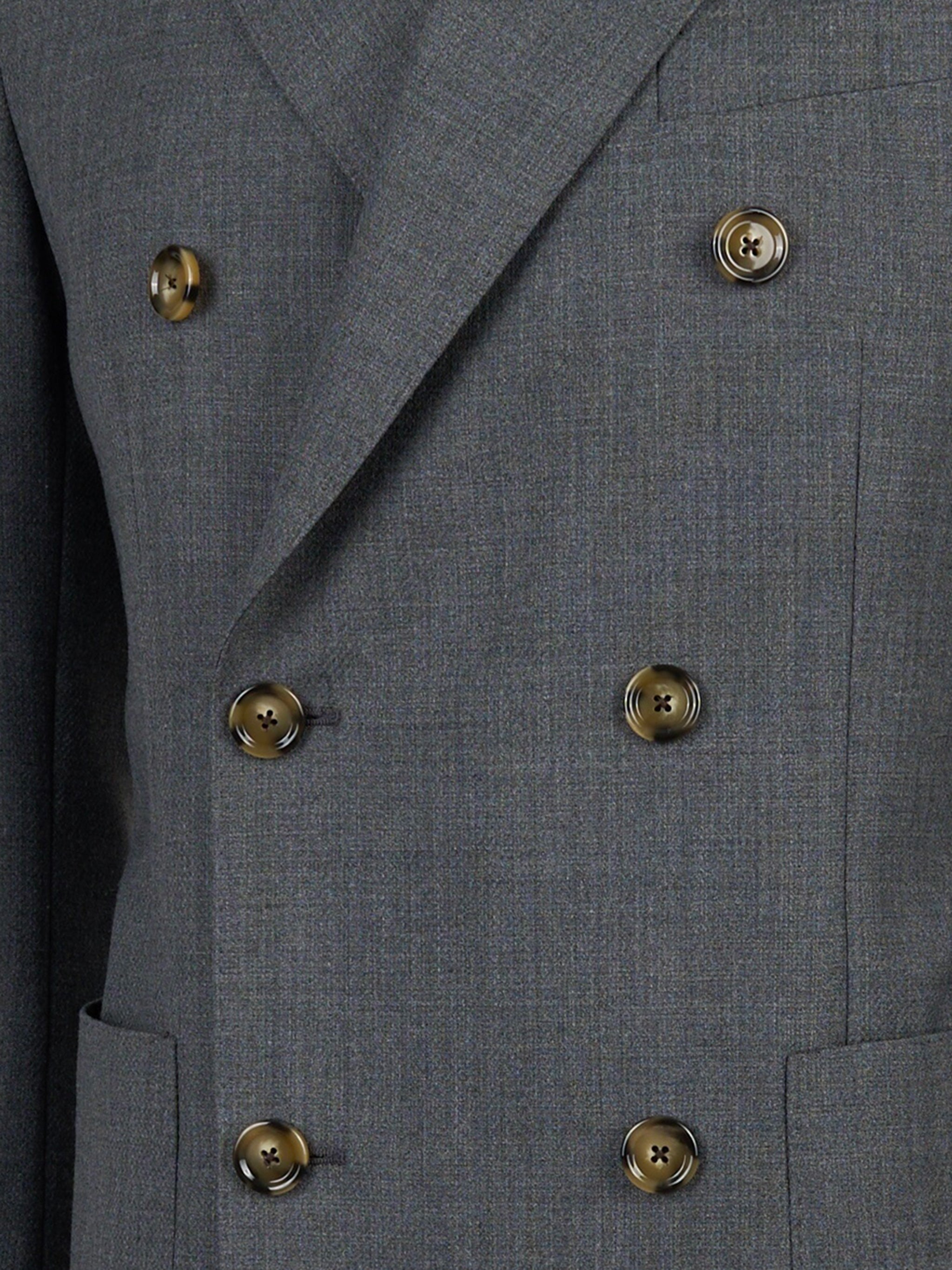 Blazer in lana con tasche a toppa Grigio