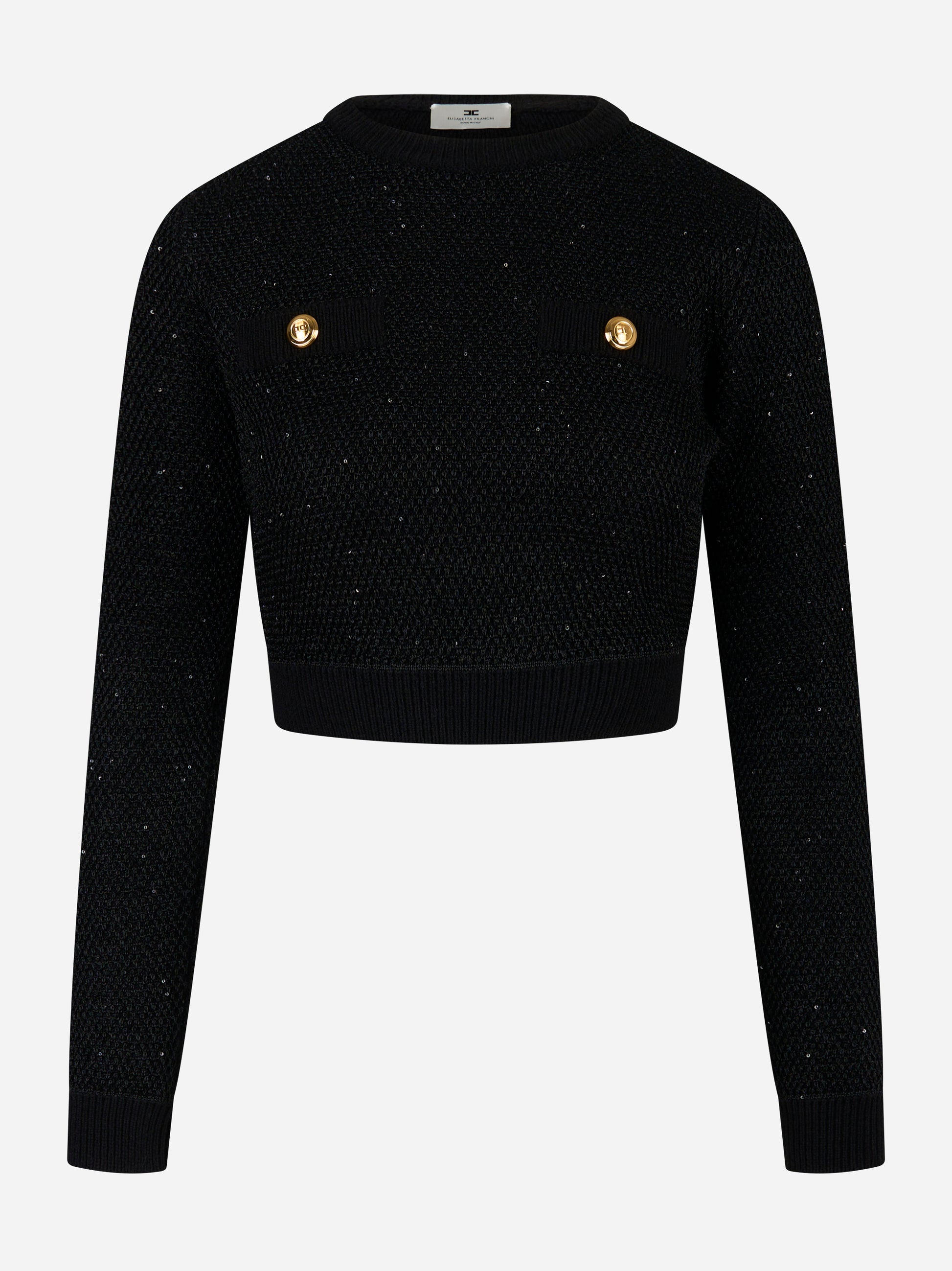 Maglia tricot girocollo Nero