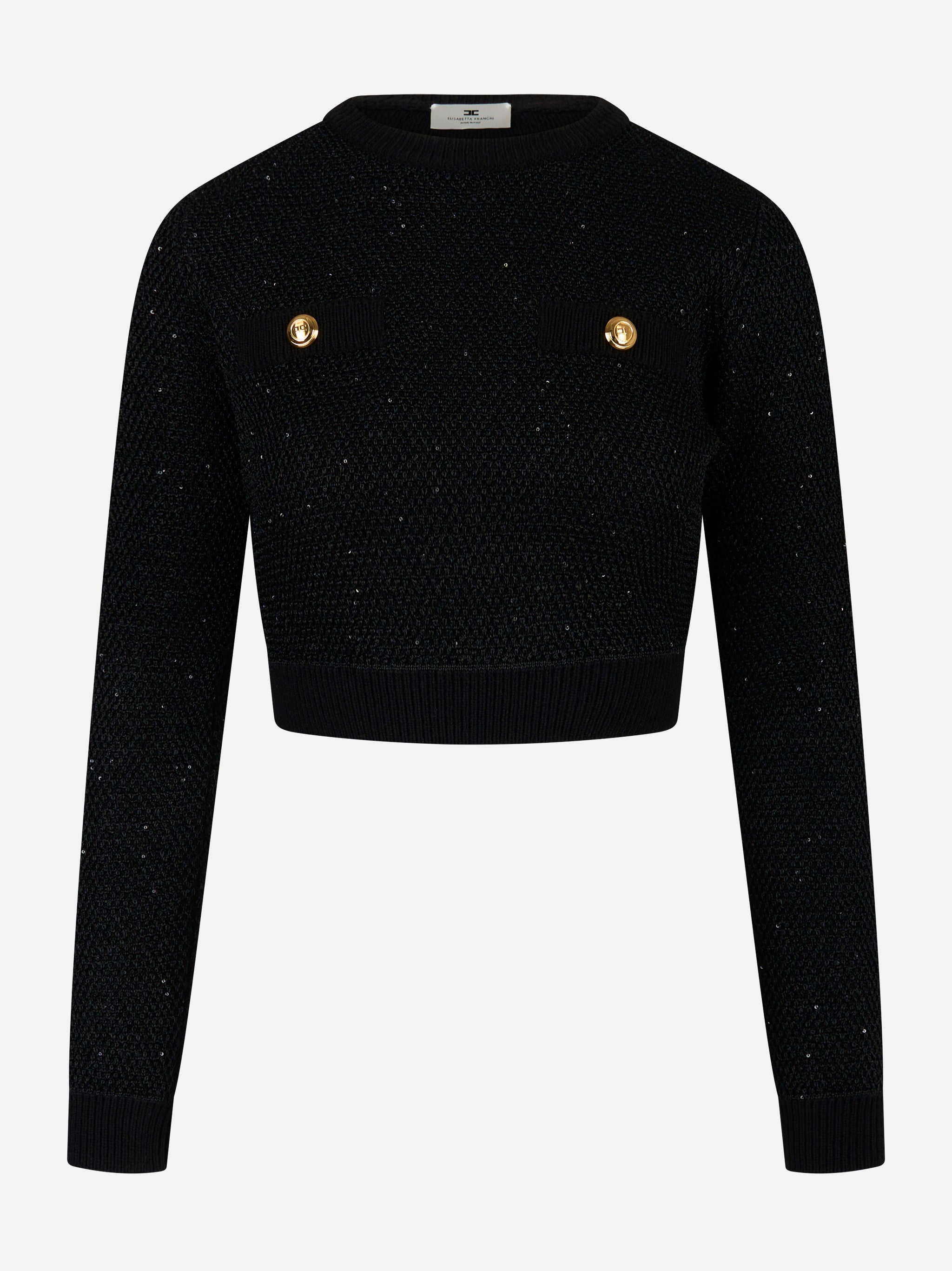 Maglia tricot girocollo Nero