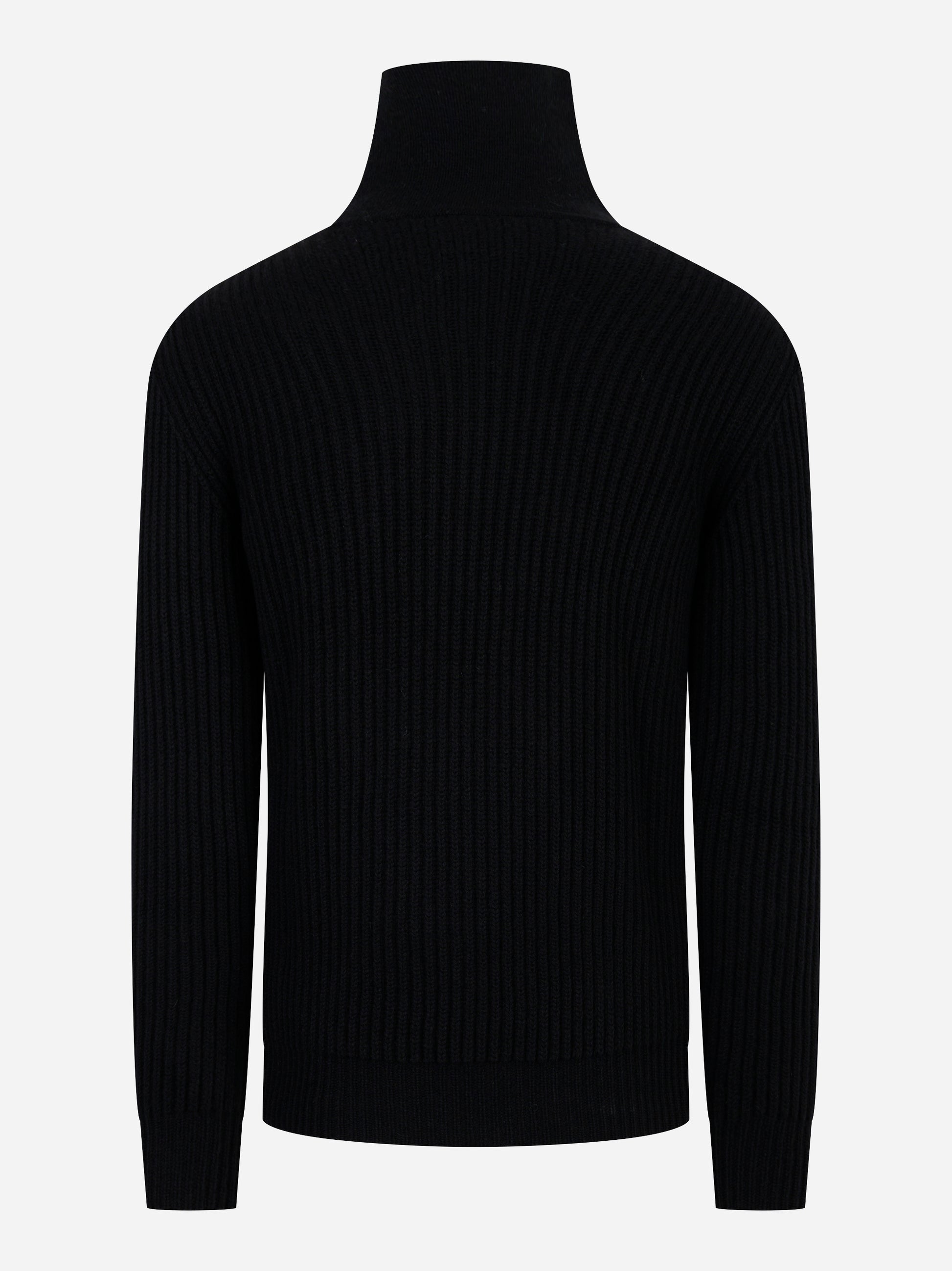 Maglia mezza zip in lana cashmere Nera